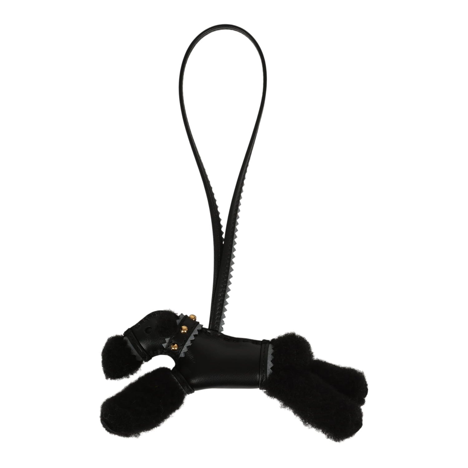 Hermes Rock Budy Apic Charm Black, Gris Pantin Milo Lambskin and Merino Wool Gold Hardware
