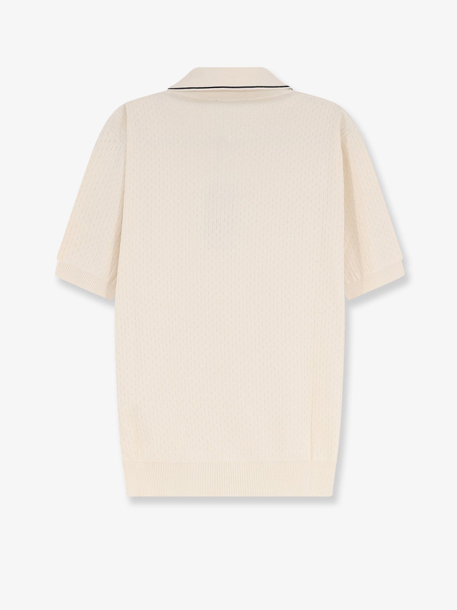 Fendi Cotton and silk polo shirt with FF embroidery