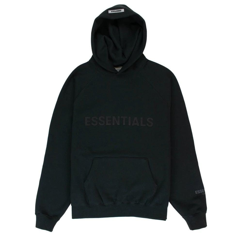 Fear Of God Essentials Front Logo Hoodie Black SS20