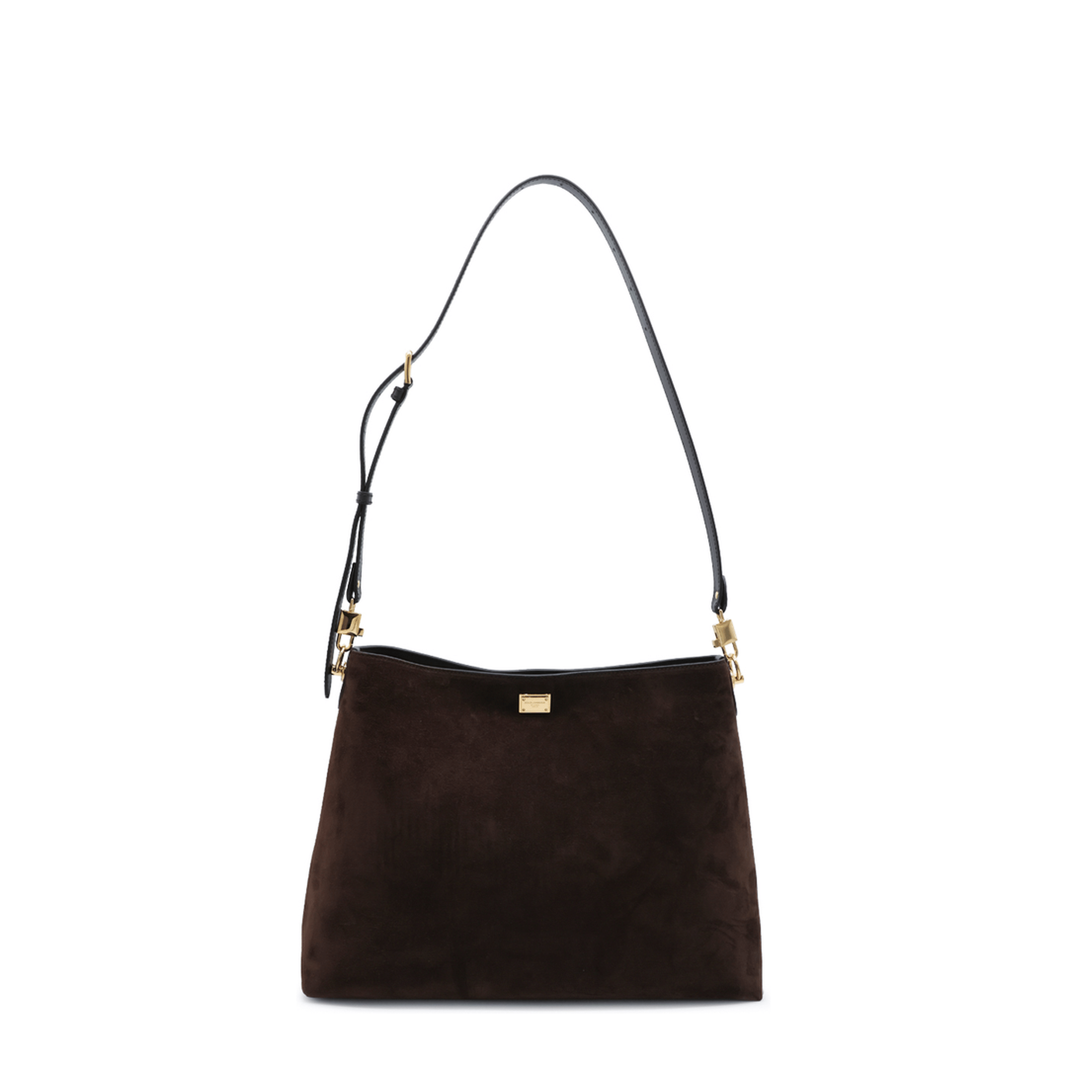 Dolce & Gabbana Vittoria Large Suede Leather Crossbody - Dark Brown