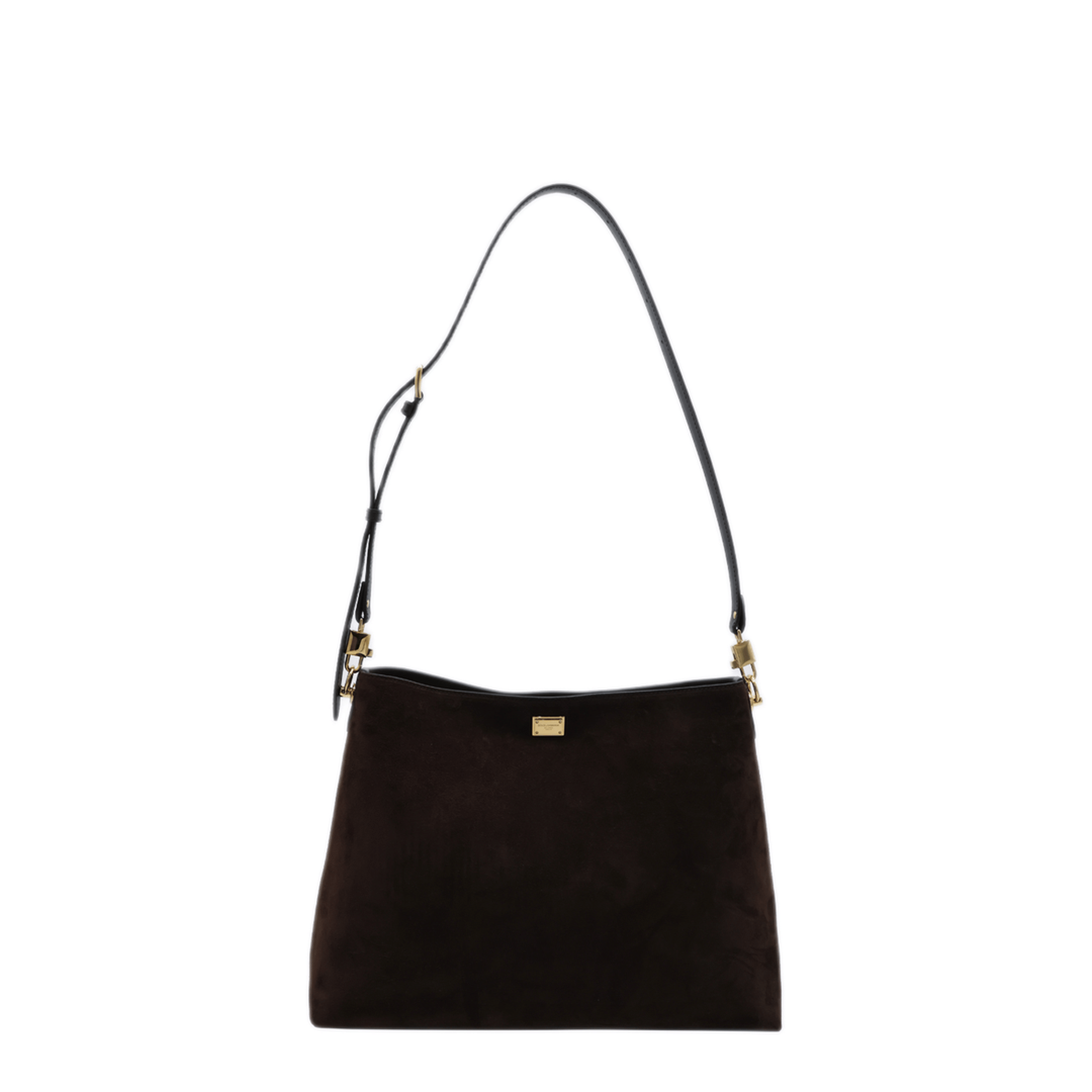 Dolce & Gabbana Vittoria Large Suede Leather Crossbody - Dark Brown
