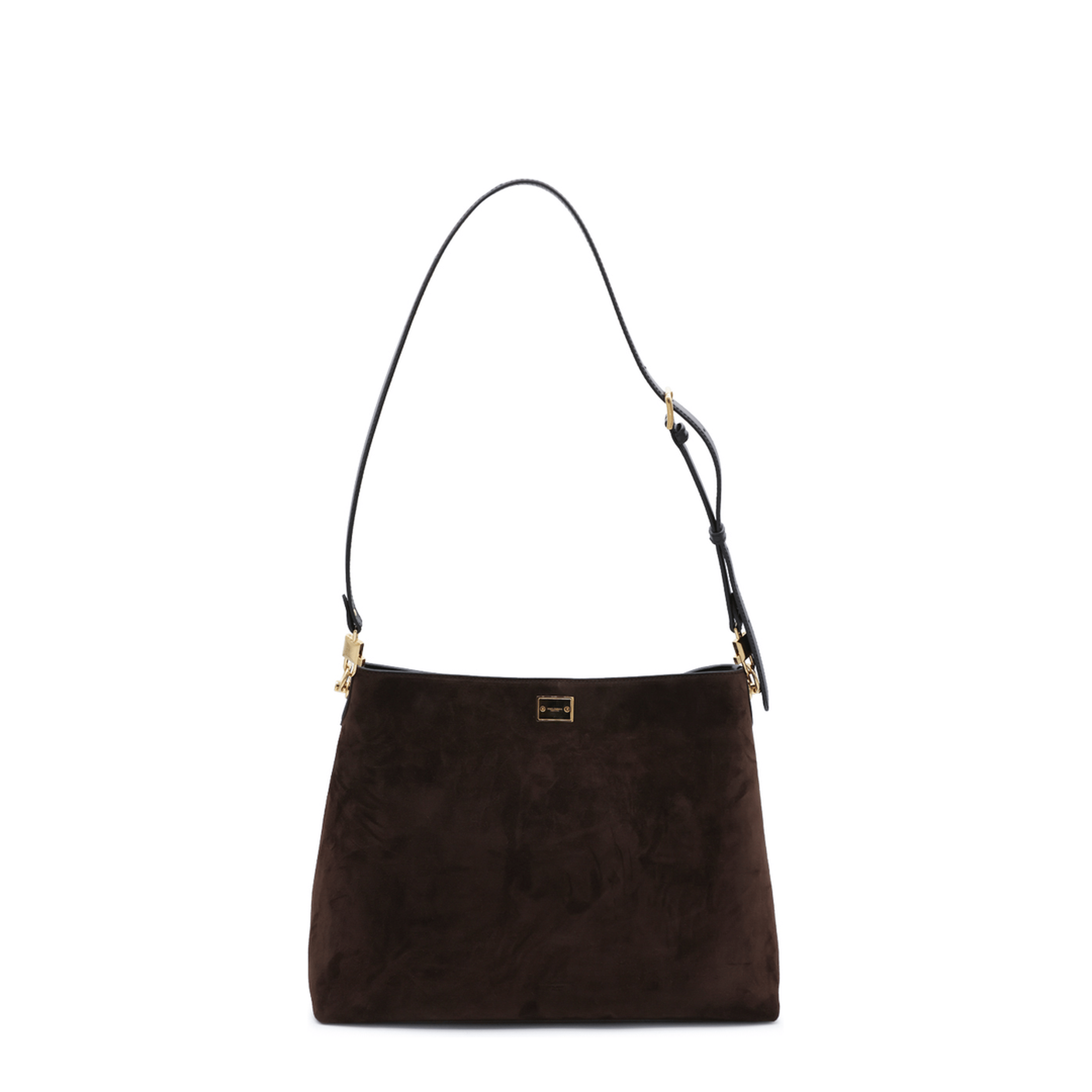 Dolce & Gabbana Vittoria Large Suede Leather Crossbody - Dark Brown