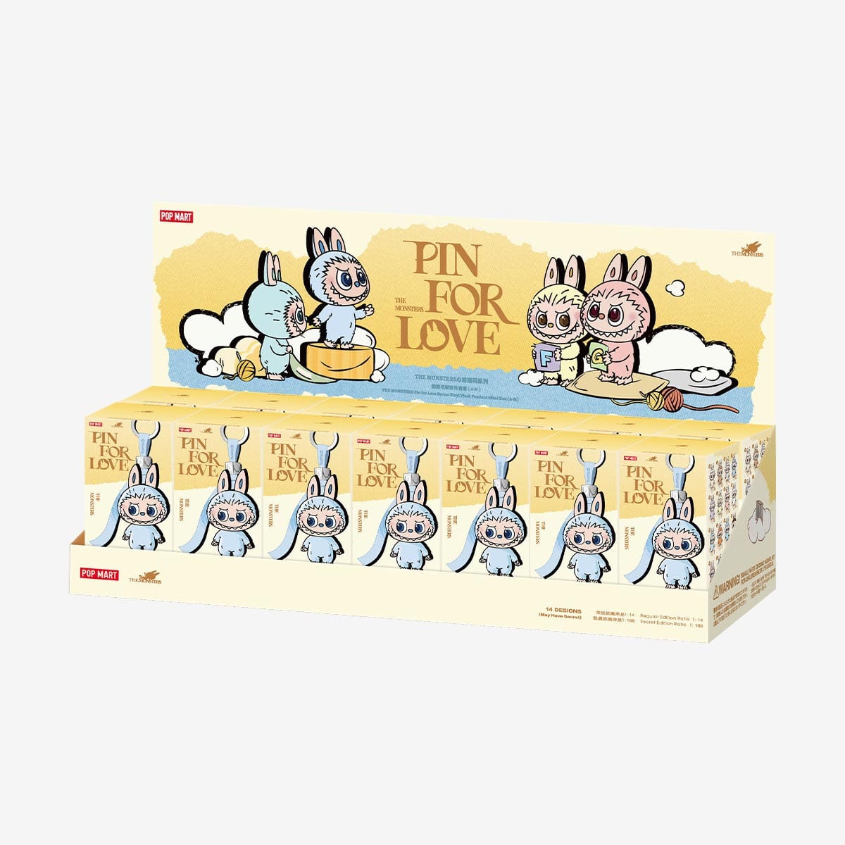 Pop Mart Labubu Pin for Love Series Blind Box (A - M) Yellow