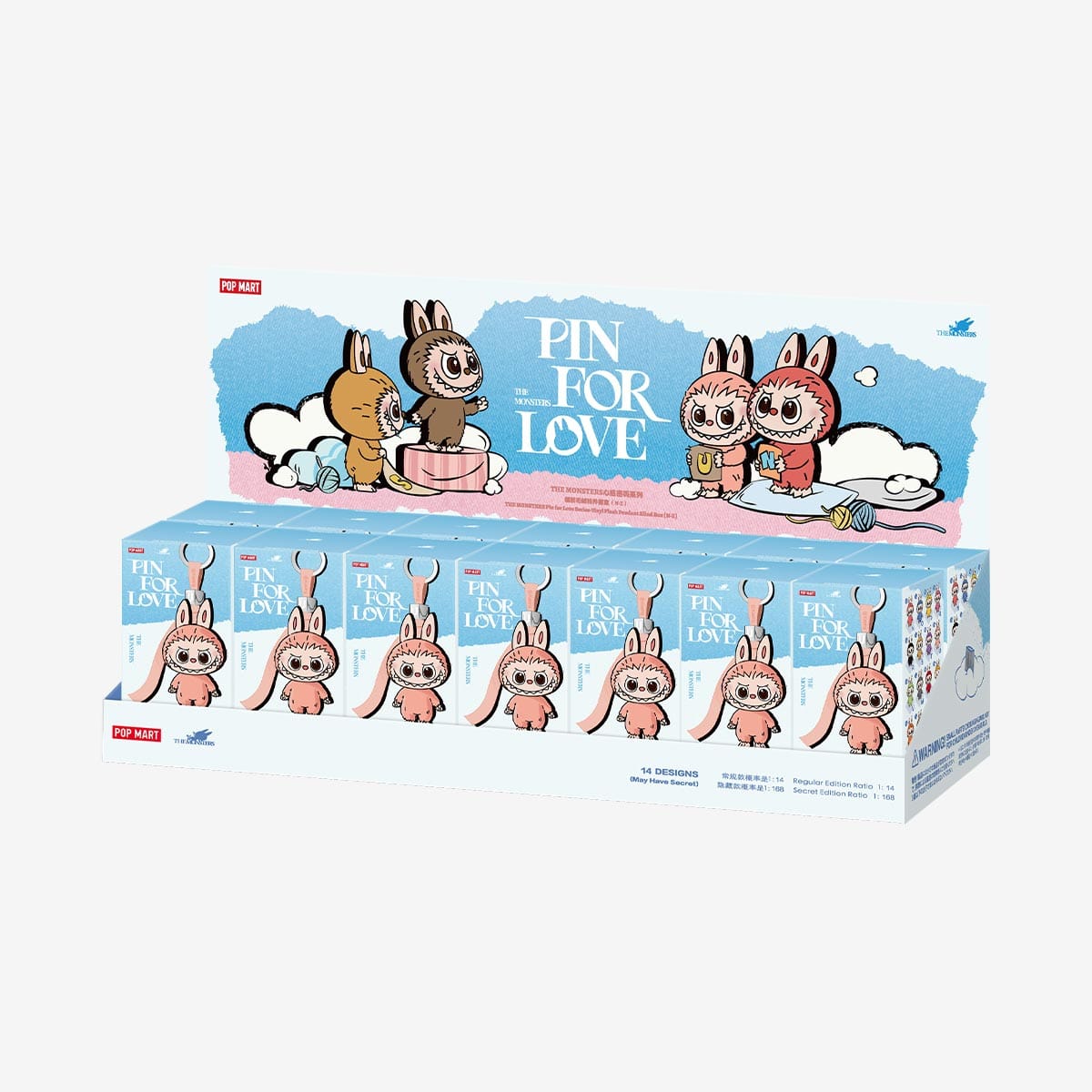 Pop Mart Labubu Pin for Love Series Blind Box (N - Z) Blue