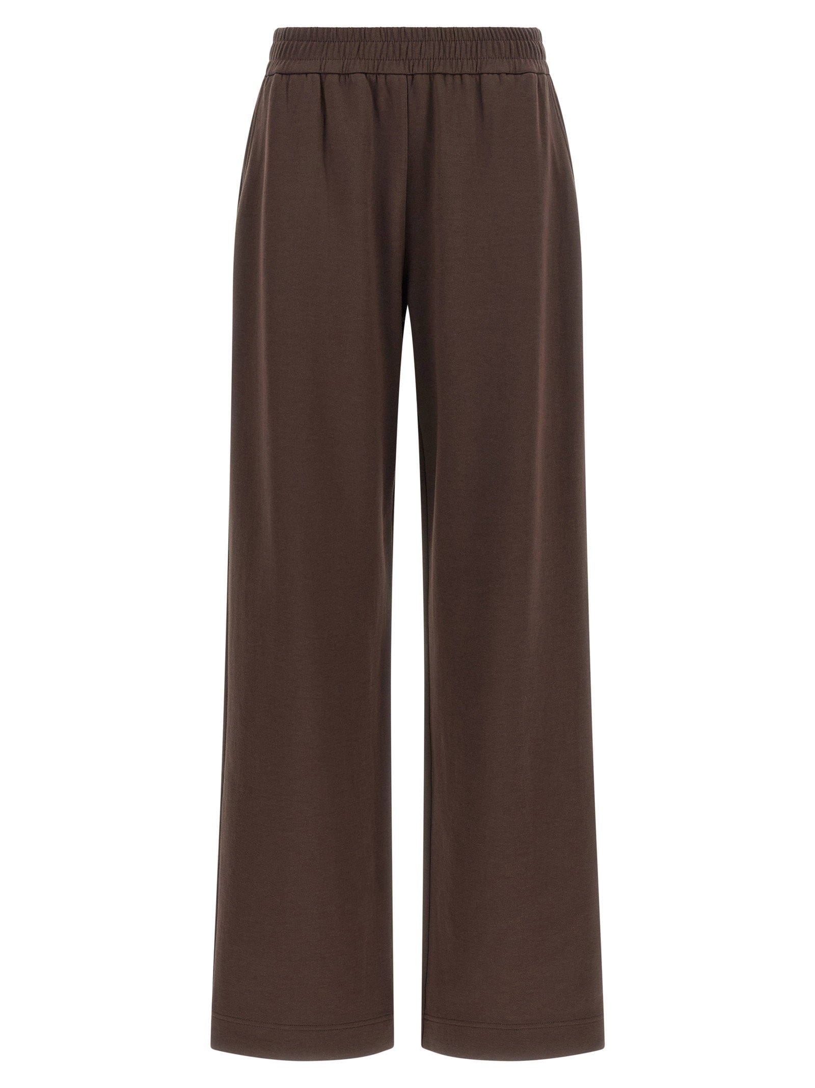 Moncler Double Knit Cotton Blend Joggers — Brown