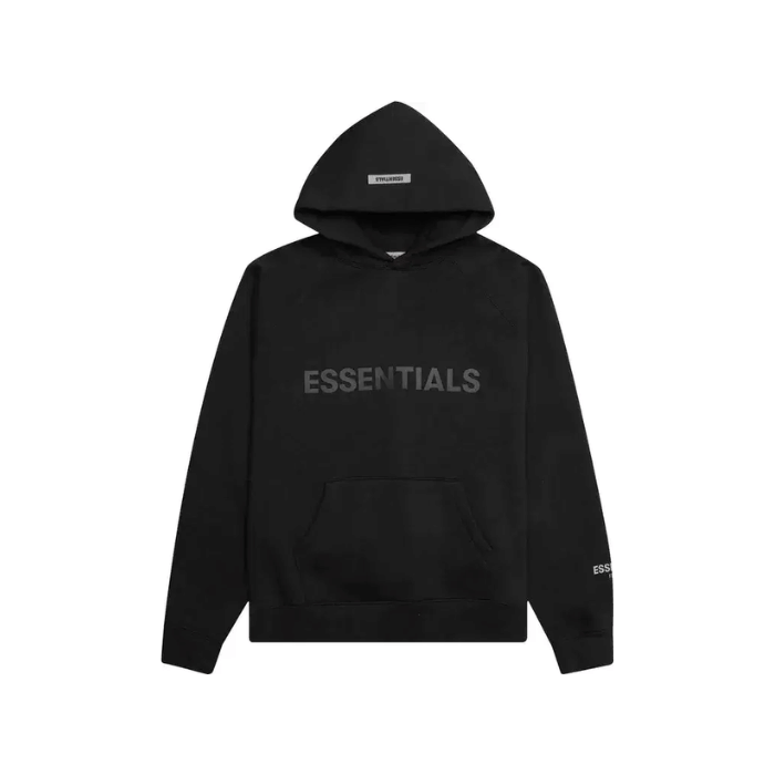 Fear of God Essentials Essentials - Fear of God Pullover Hoodie Applique Logo SS20 Black