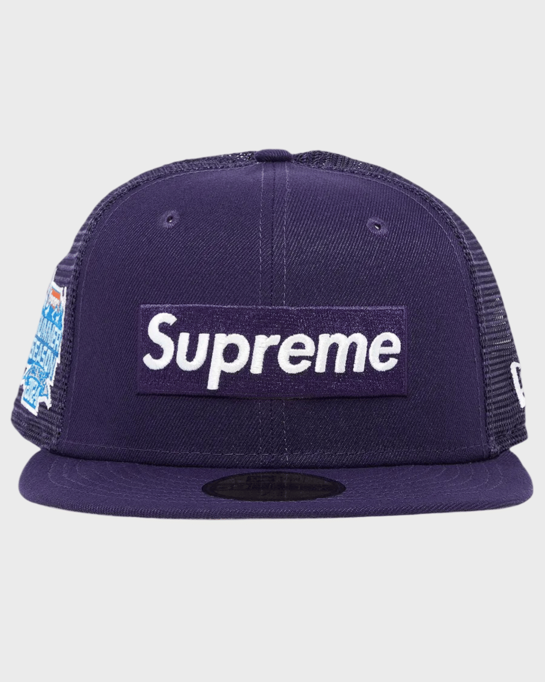 Supreme Box Logo Mesh Back New Era Purple