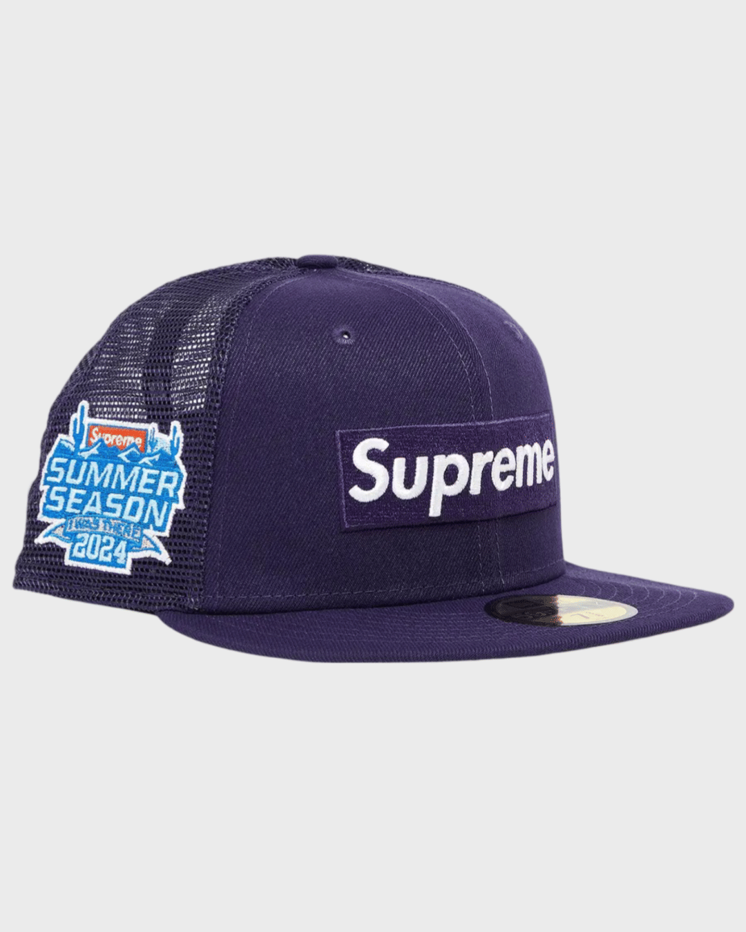 Supreme Box Logo Mesh Back New Era Purple