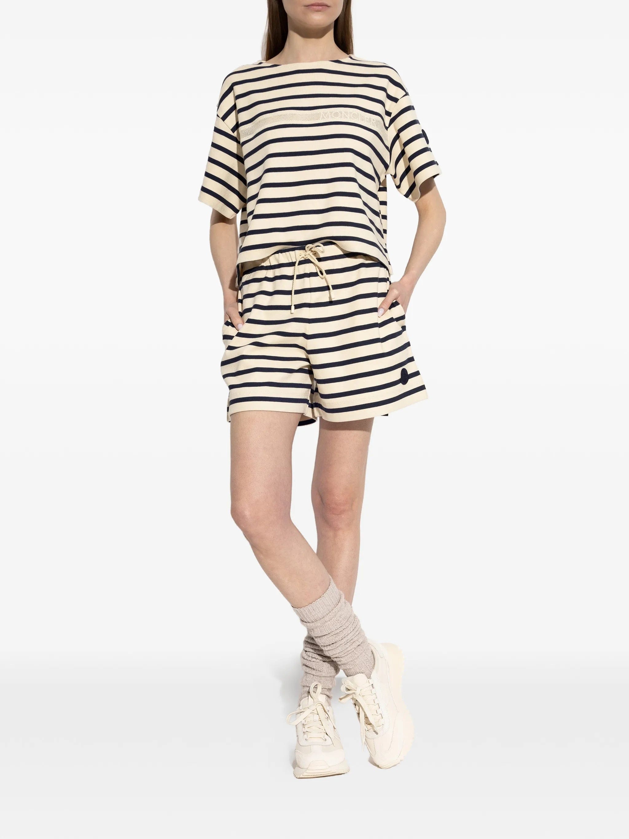 Moncler striped drawstring shorts