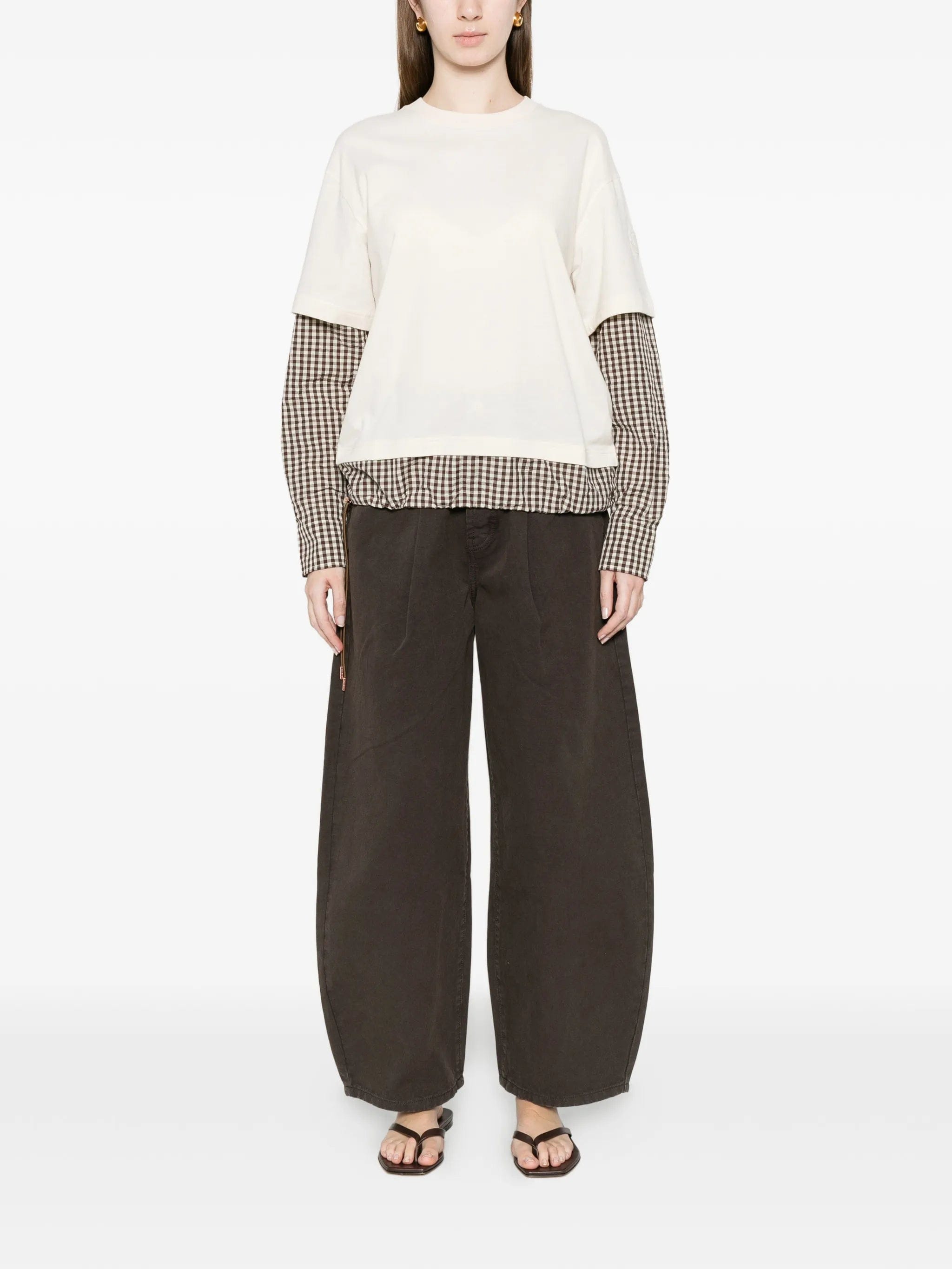 Moncler gingham layered T - shirt