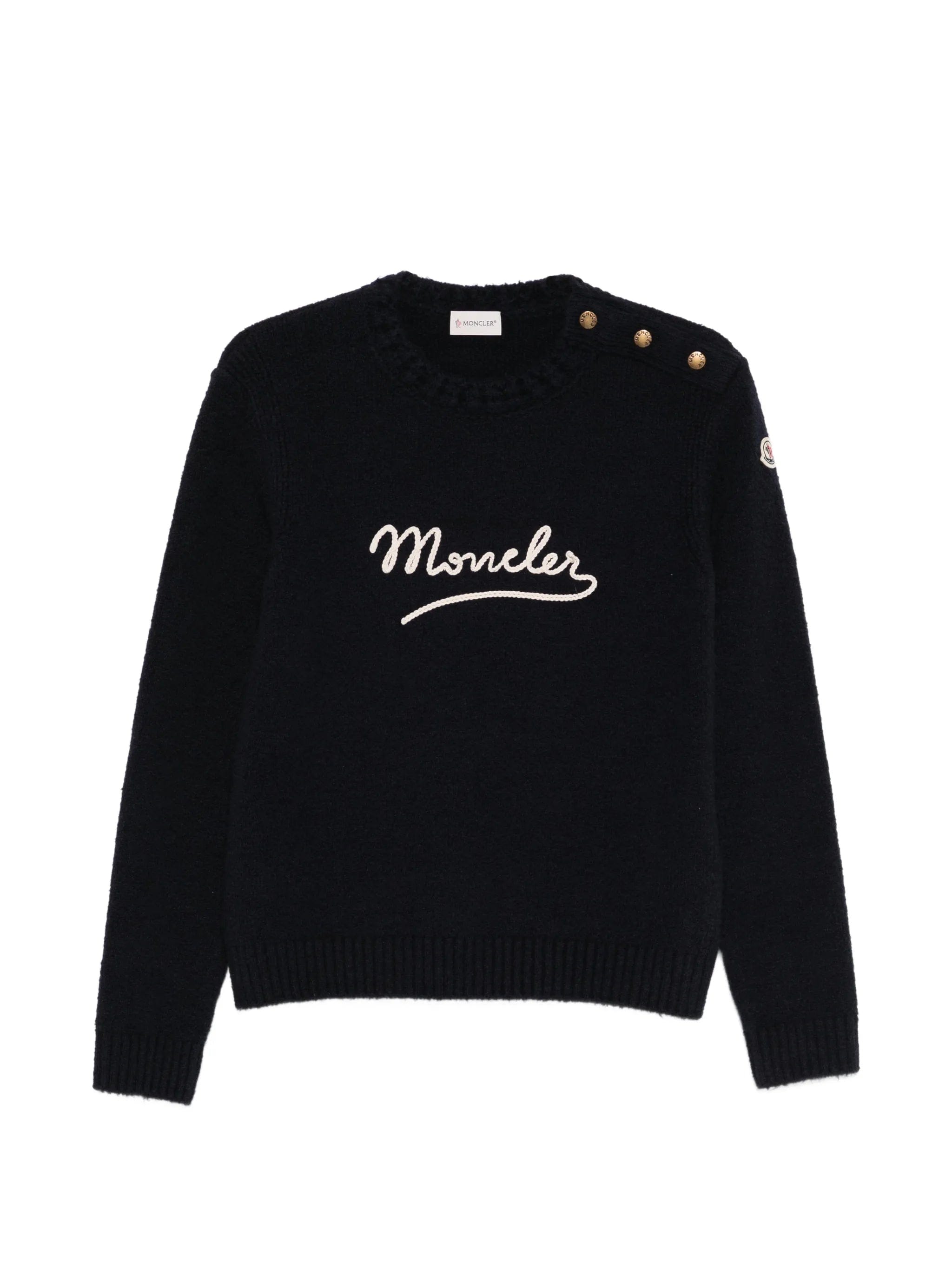 Moncler button crew - neck sweater