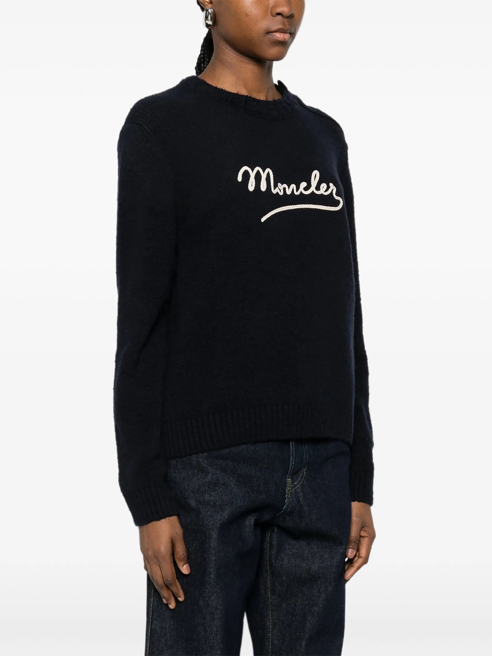 Moncler button crew - neck sweater