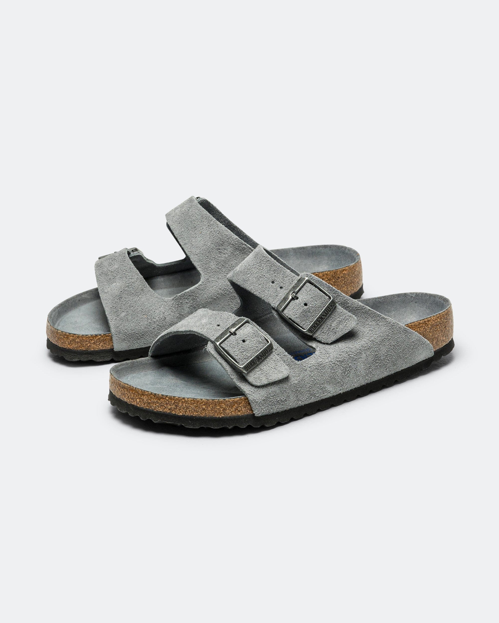 Birkenstock Arizona SFB - Basalt Grey Tonal Footbed Suede Leather