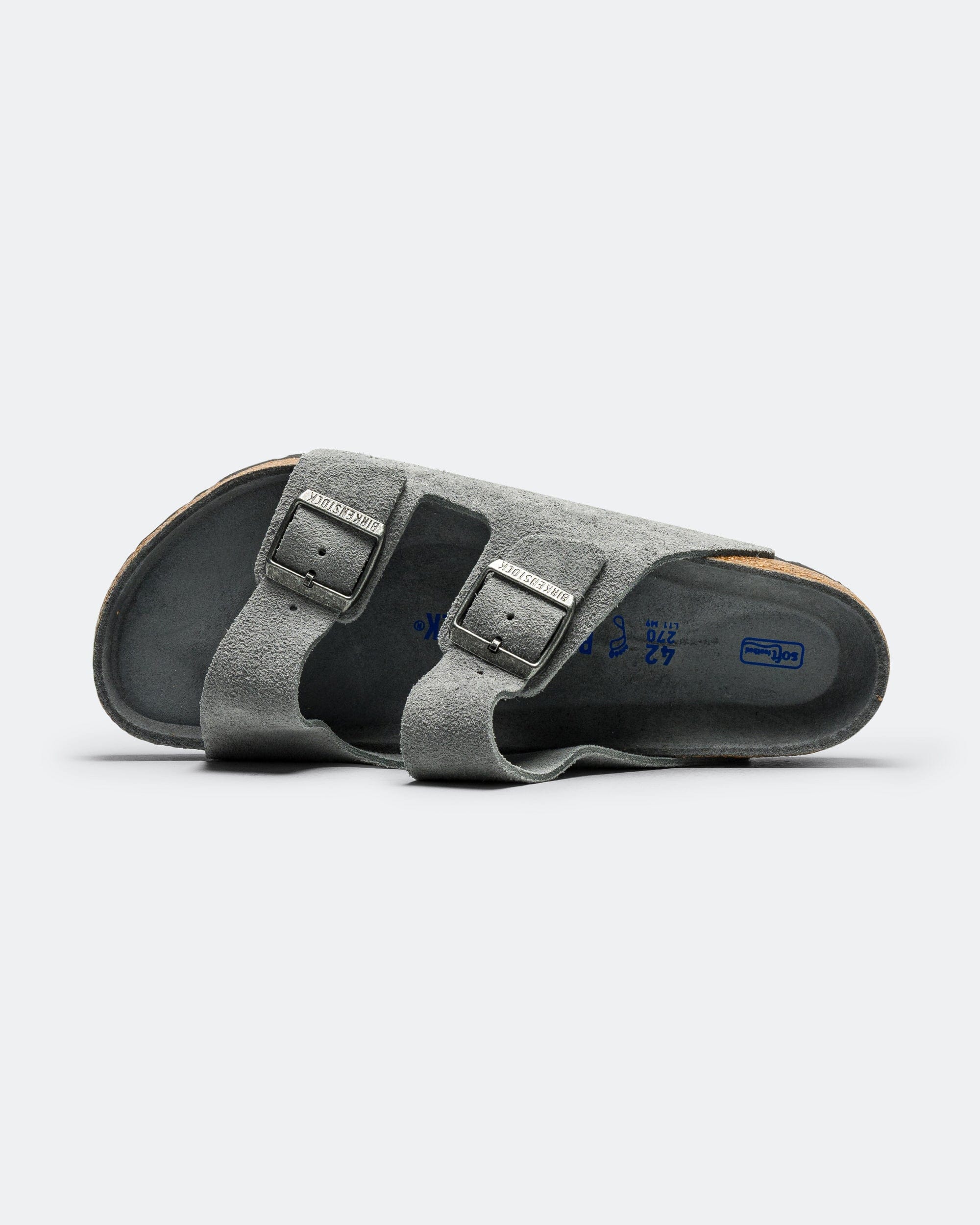 Birkenstock Arizona SFB - Basalt Grey Tonal Footbed Suede Leather