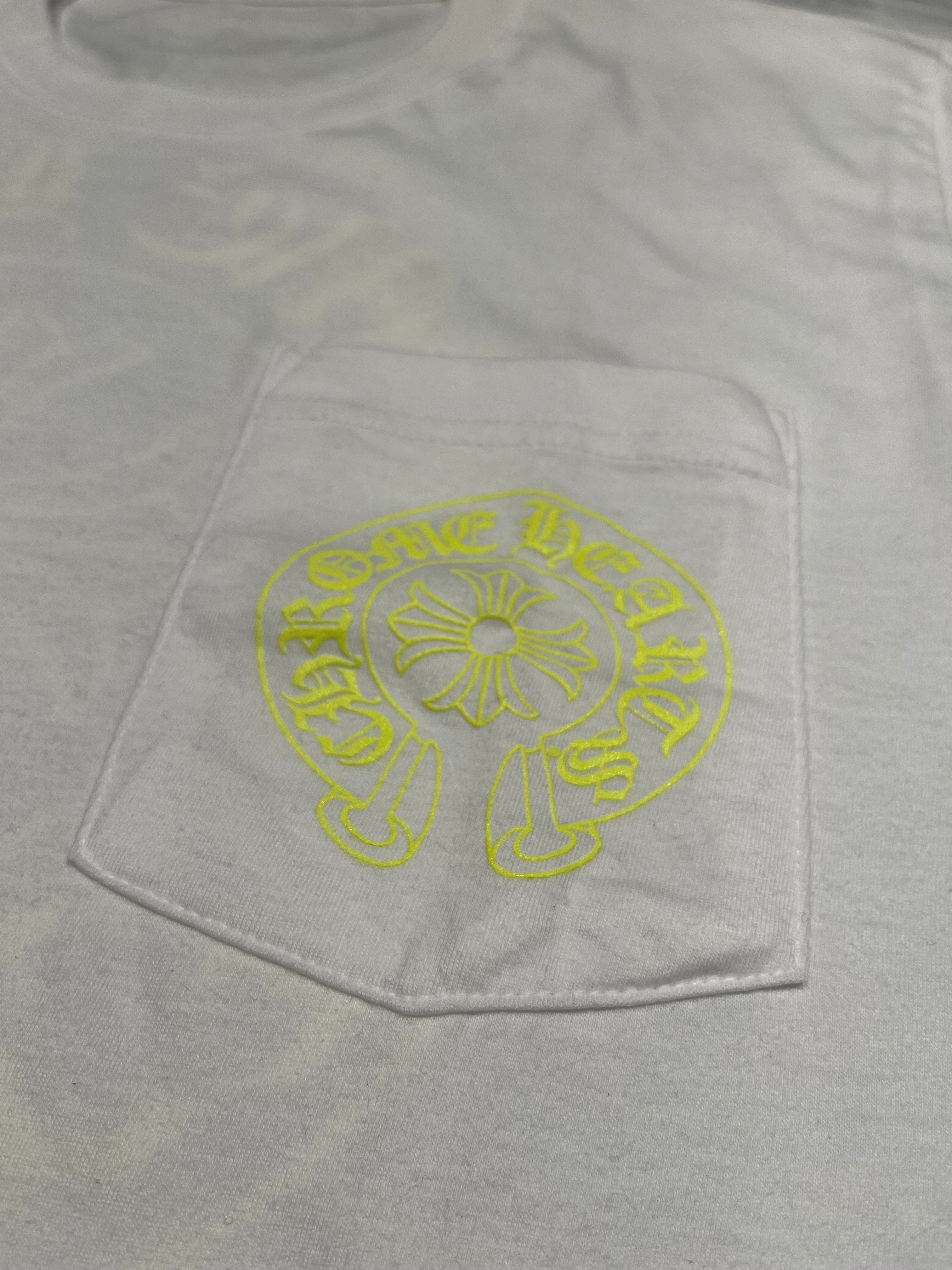 Chrome Hearts T - shirt Chrome Hearts Pocket Crew Neon White