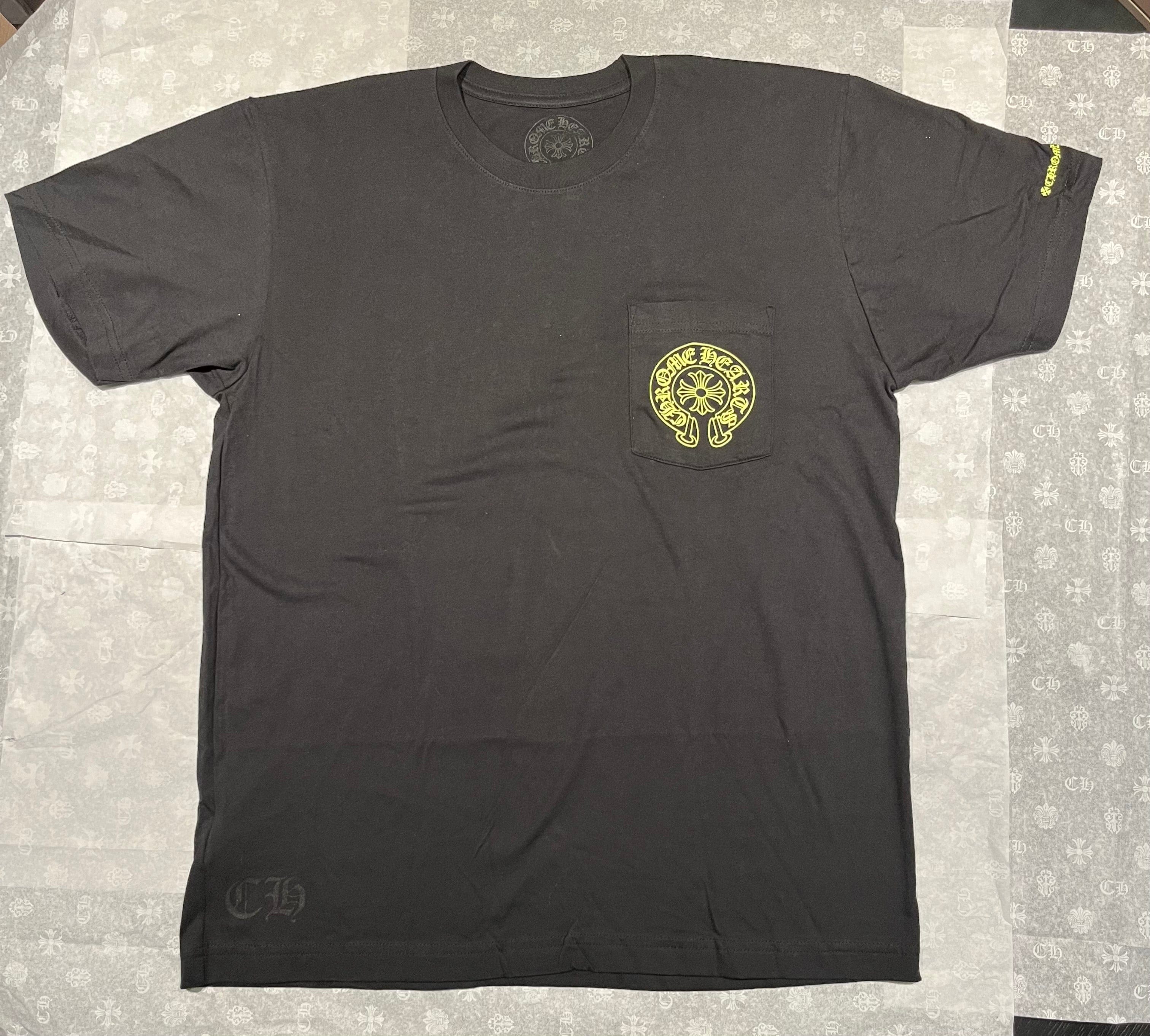 Chrome Hearts T - shirt Chrome Hearts Pocket Crew Neon Black