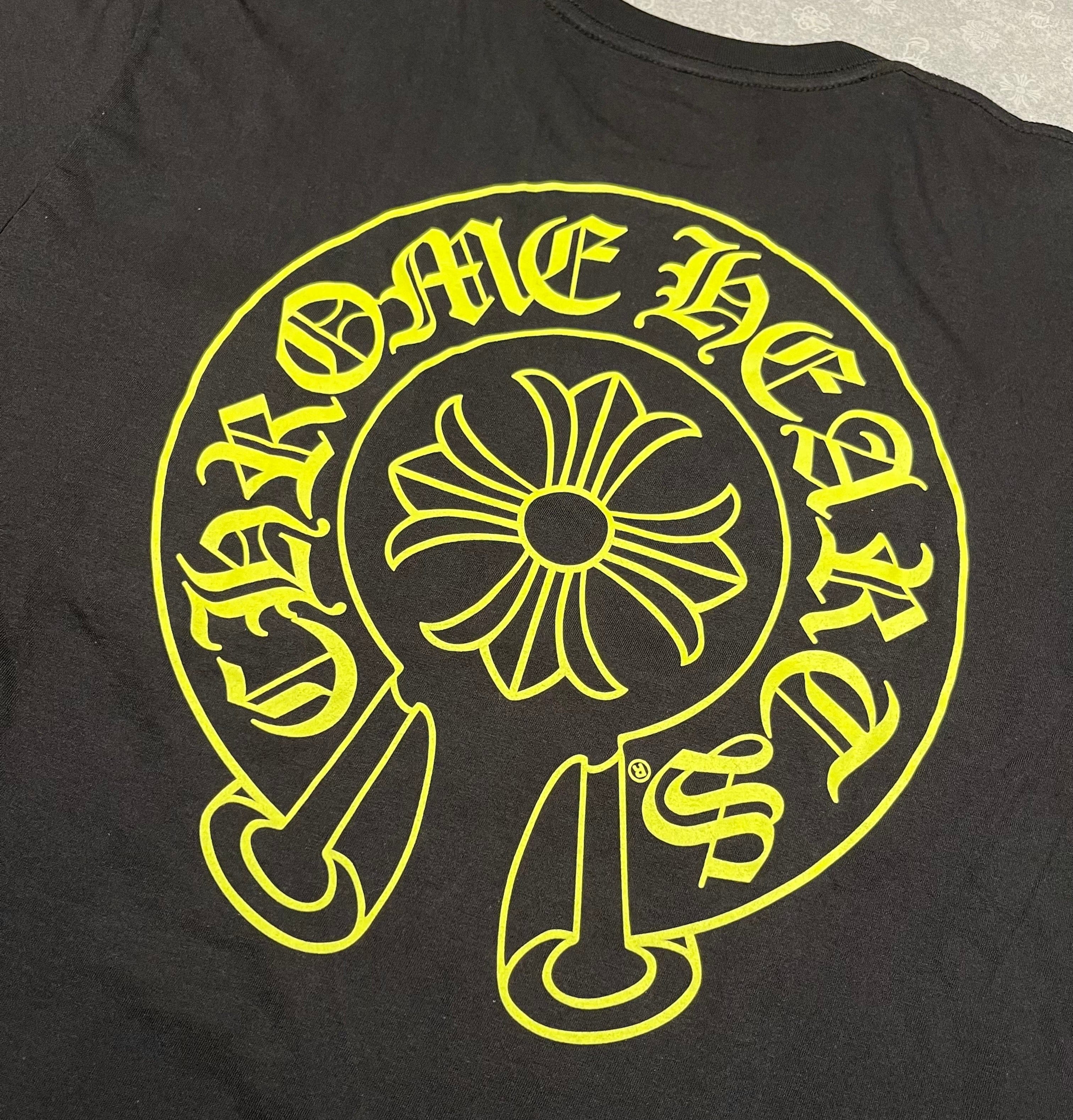 Chrome Hearts T - shirt Chrome Hearts Pocket Crew Neon Black