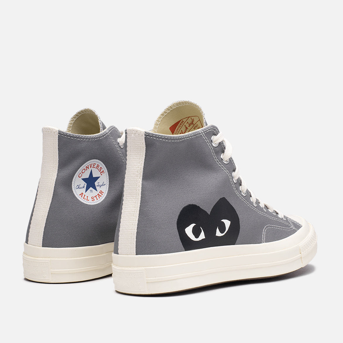 Comme Des Garcons CDG PLAY x CONVERSE CHUCK 70 HIGH BLACK HEART - STEEL GREY