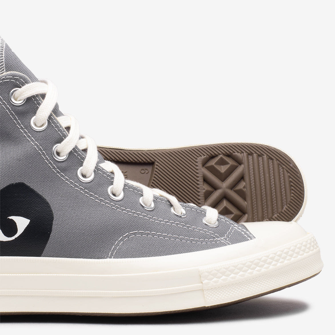 Comme Des Garcons CDG PLAY x CONVERSE CHUCK 70 HIGH BLACK HEART - STEEL GREY