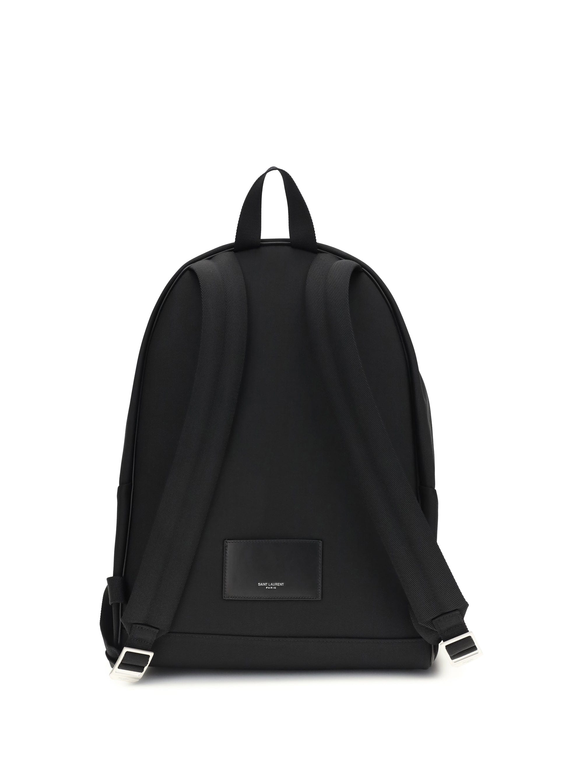 Saint Laurent Men City Backpack In Leather And Nylon