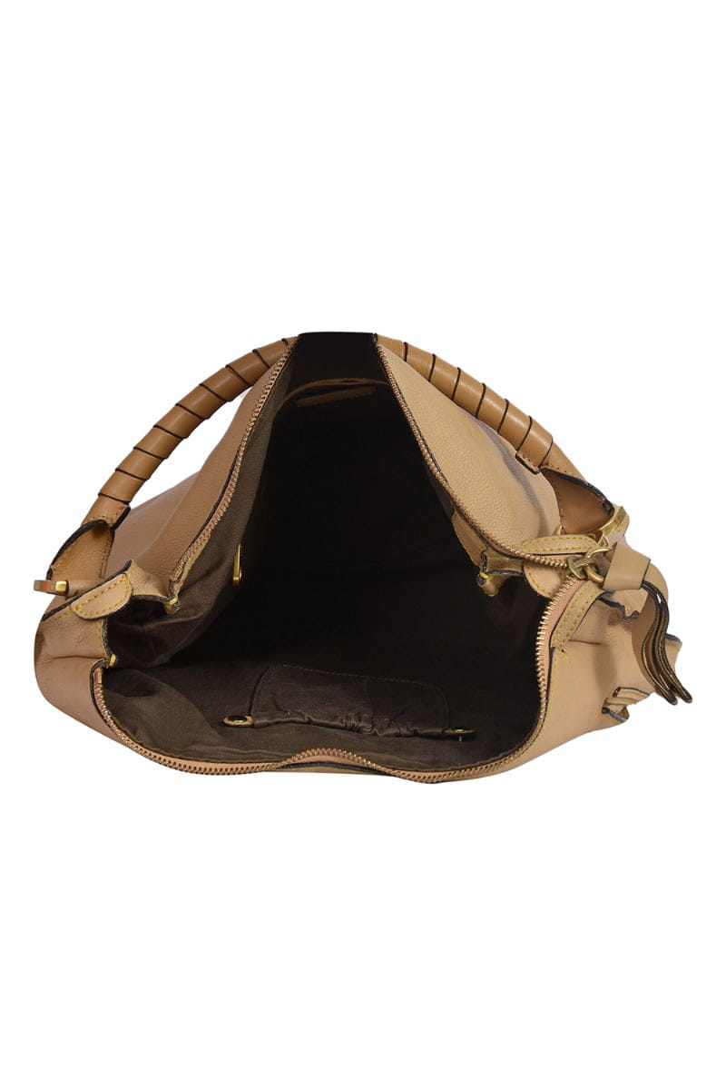 Chloe Marcie Leather Beige Handbag