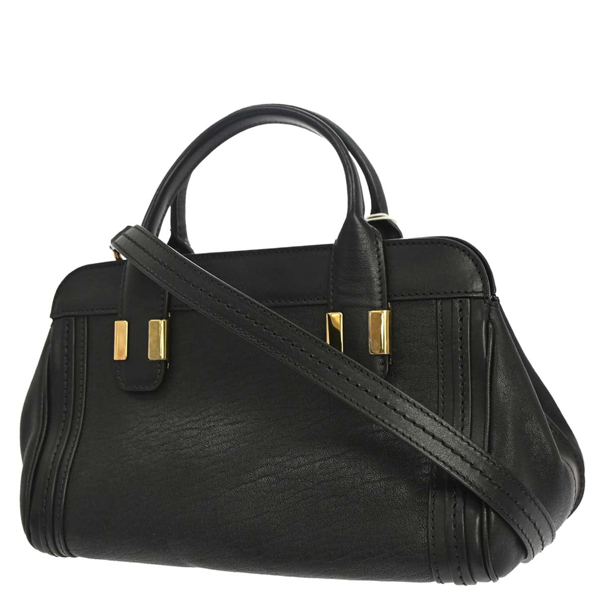 Chloe Black Pony Hair Alice 2way Shoulder Handbag