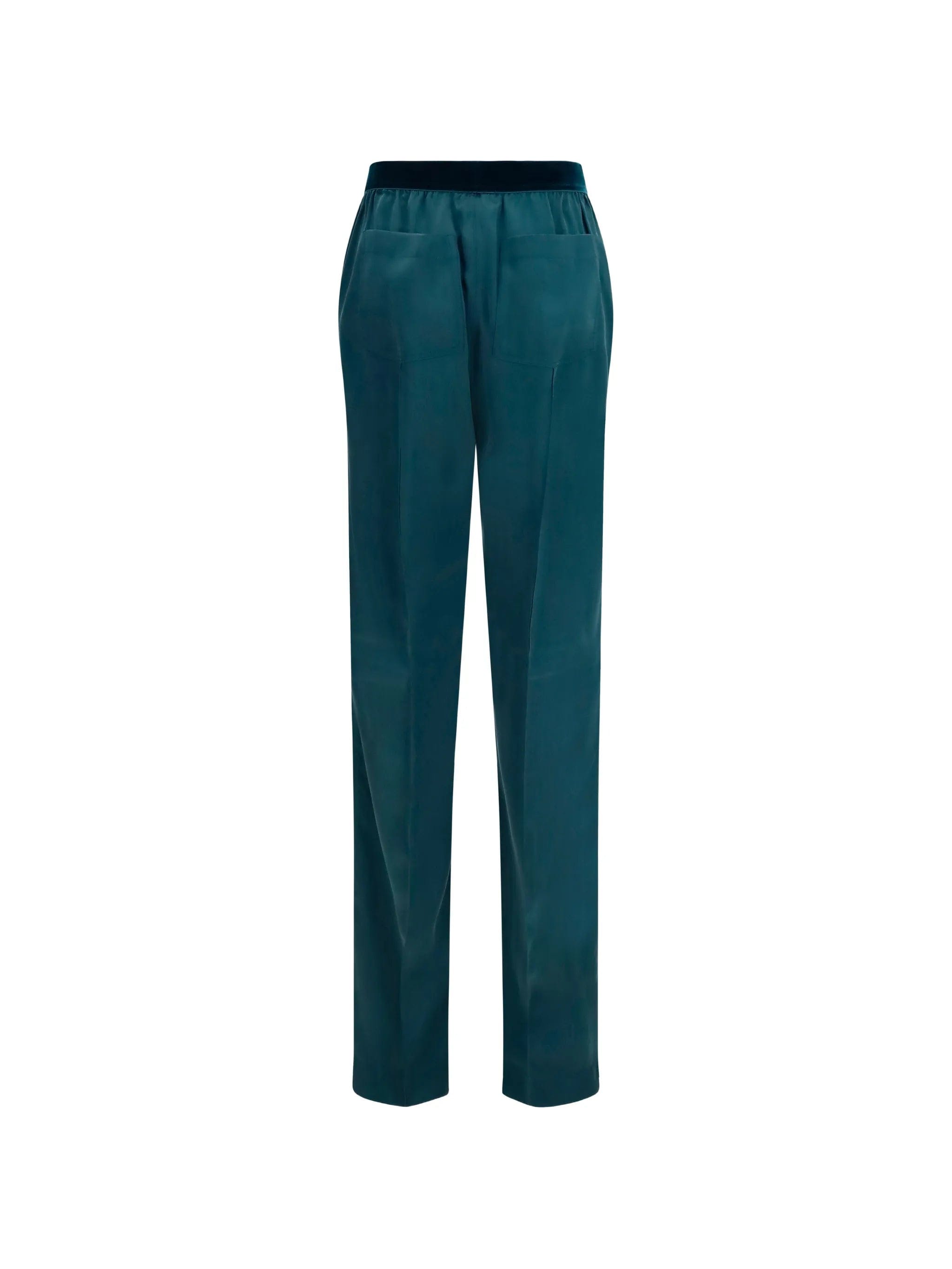 TOM FORD logo - waistband silk trousers