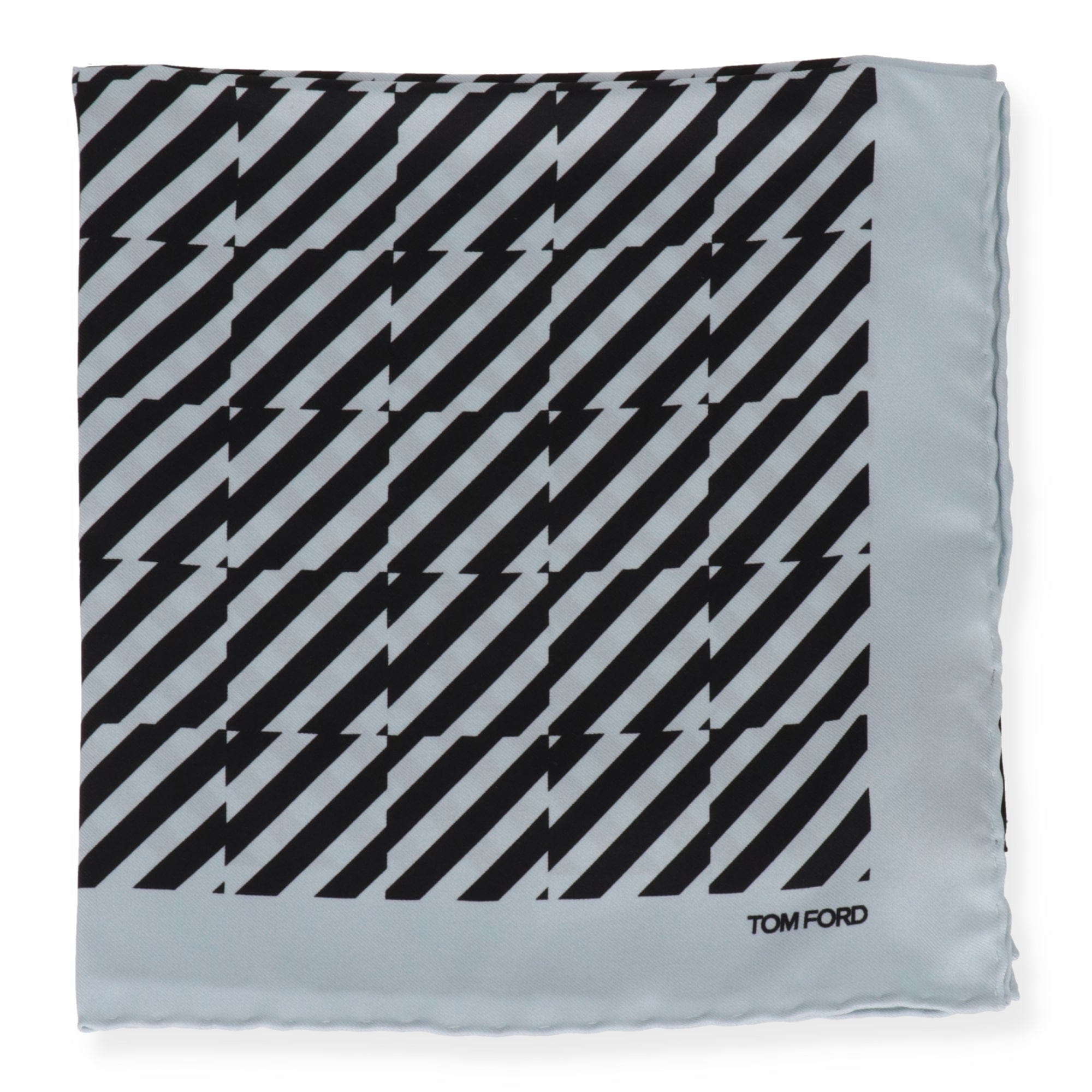 Tom Ford Mens Light Blue Pocket Square