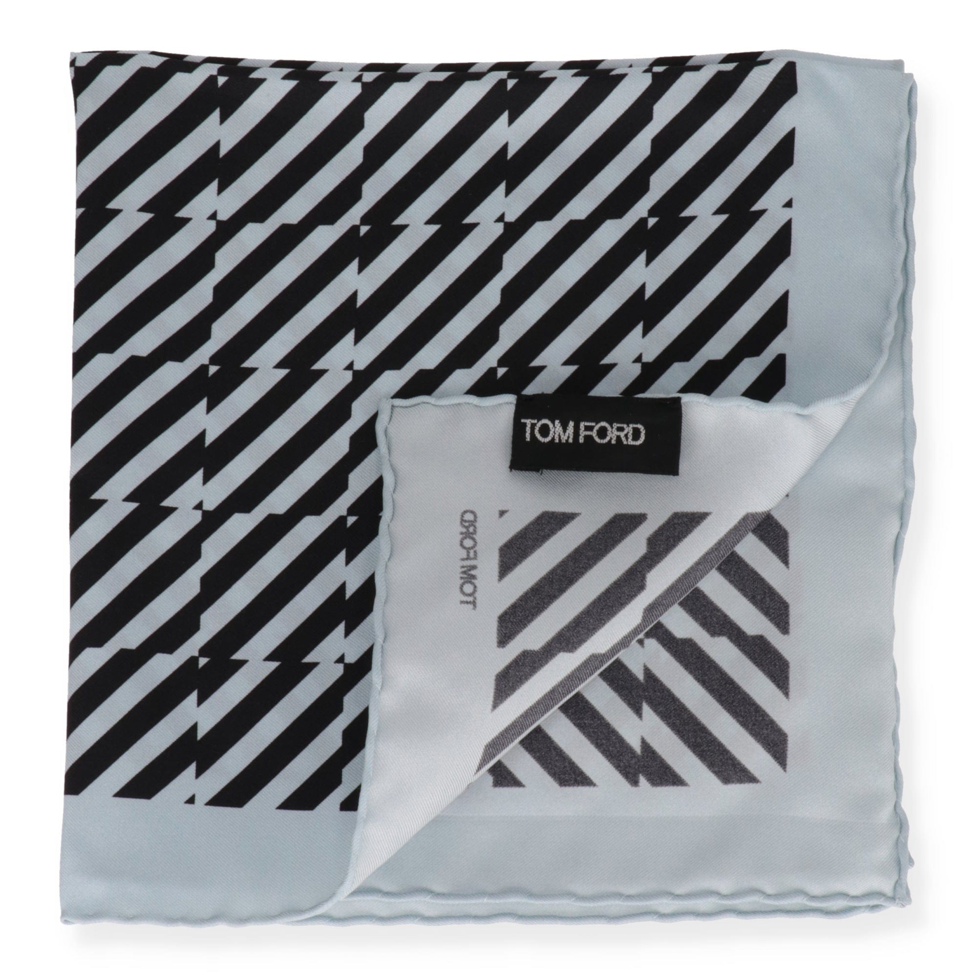 Tom Ford Mens Light Blue Pocket Square