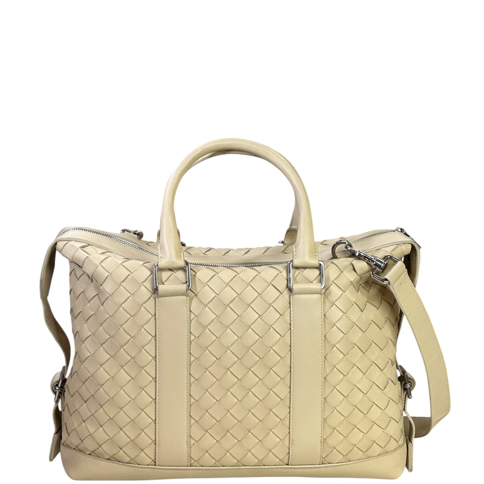 Bottega Veneta Braided Briefcase Bag Beige Intrecciato Leather