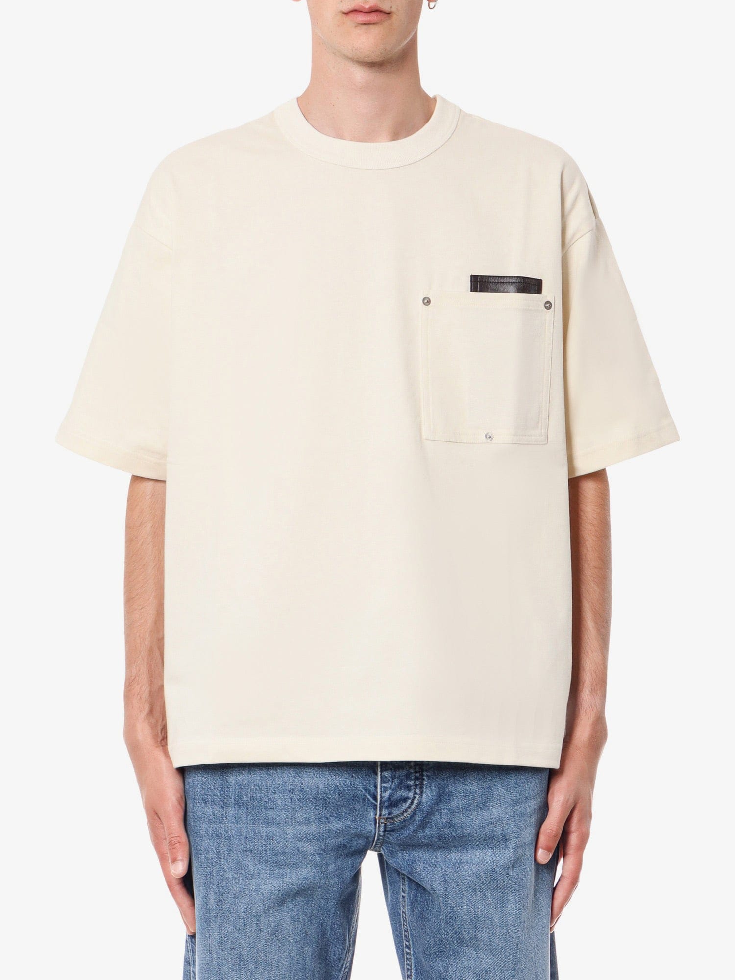 Bottega Veneta Cotton t - shirt with leather detail