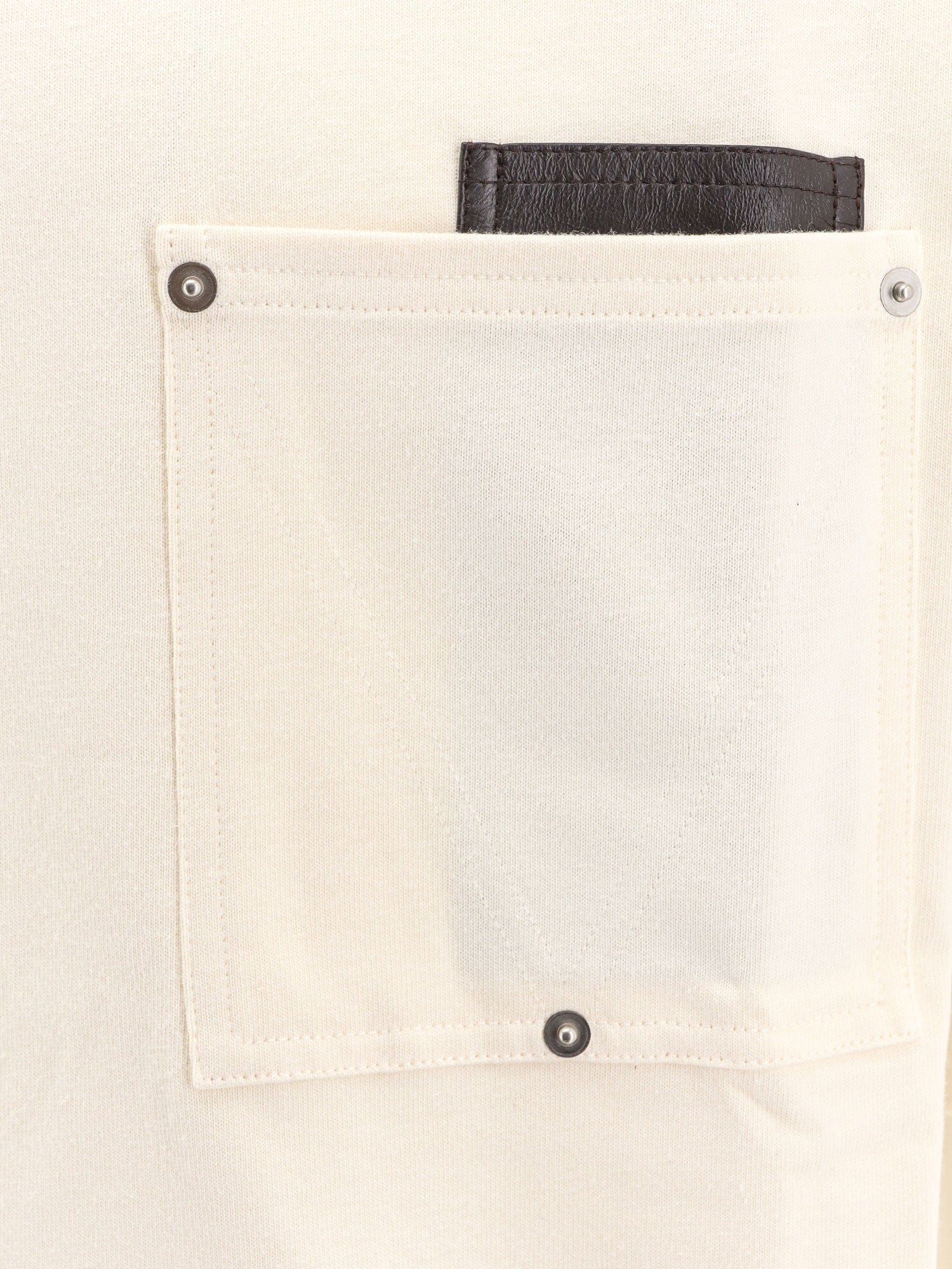 Bottega Veneta Cotton t - shirt with leather detail