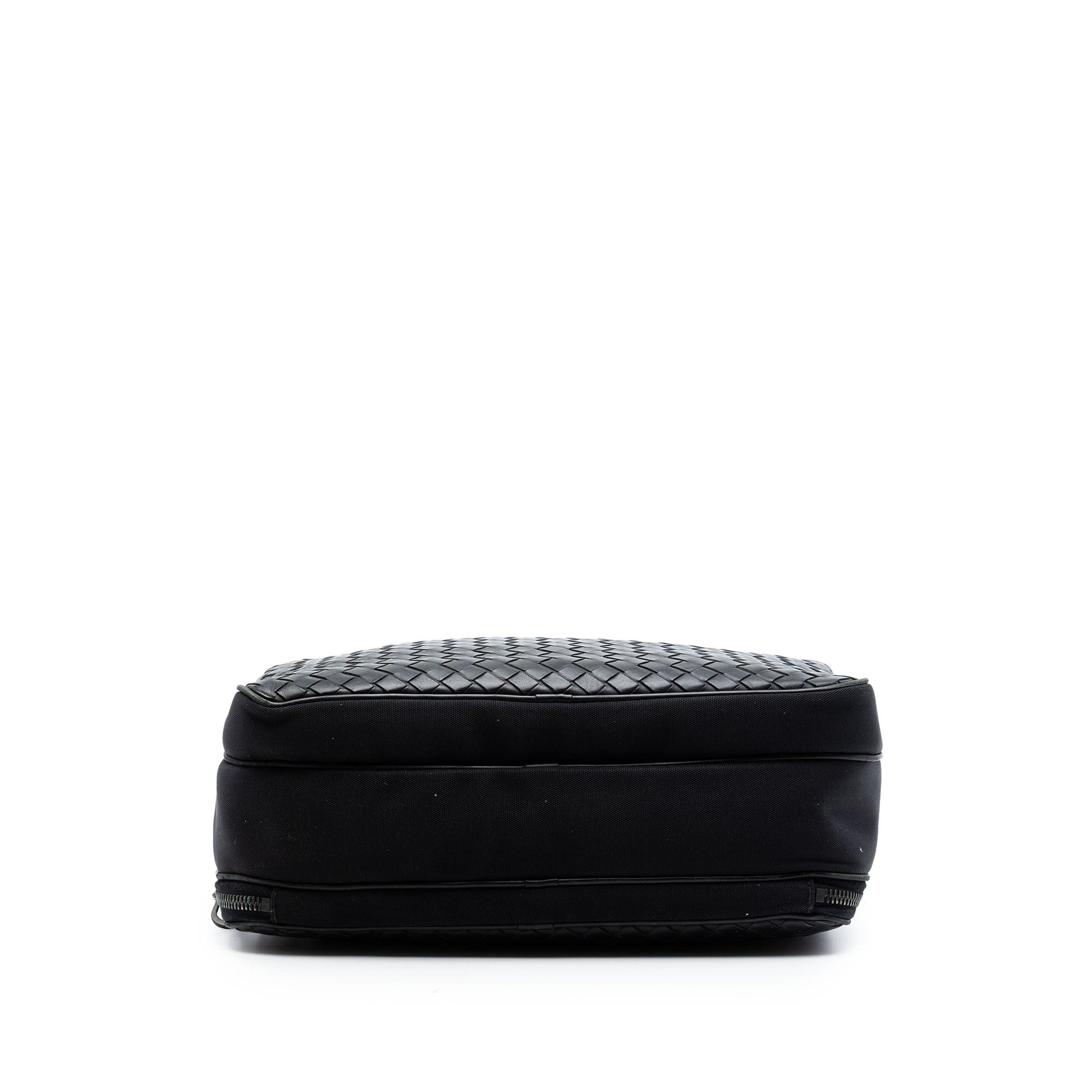 Bottega Veneta Nappa Intrecciato Trimmed Canvas Messenger Bag