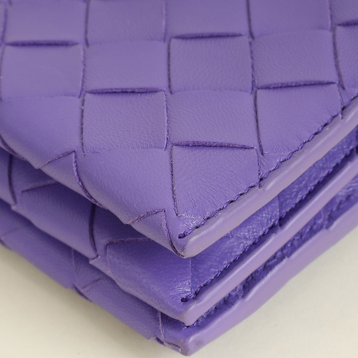 Bottega Veneta Purple Intrecciato Wallet on Strap