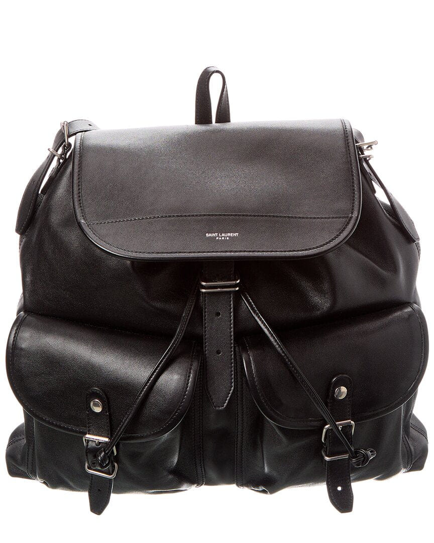 Saint Laurent Logo Leather Backpack