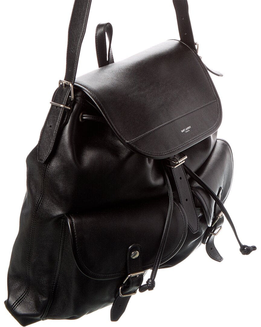 Saint Laurent Logo Leather Backpack
