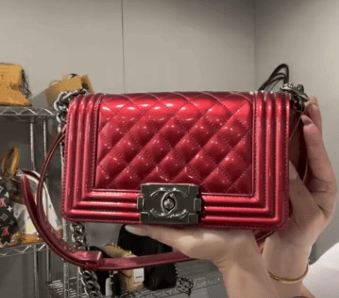 Chanel Patent Leather Purple SV Boy Chanel 20 B0601EW58X