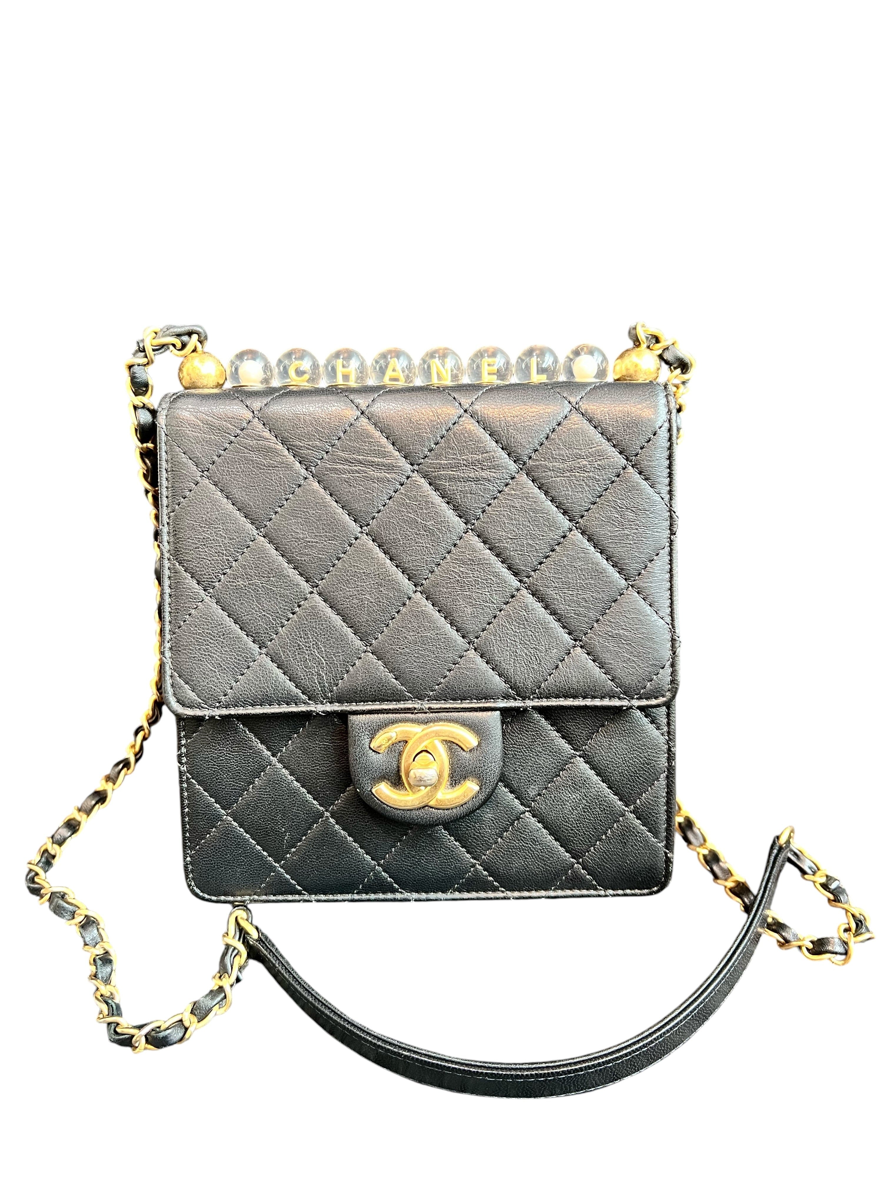 Chanel Chic Pearls Flap Small Black Lambskin GHW SYCYF2705