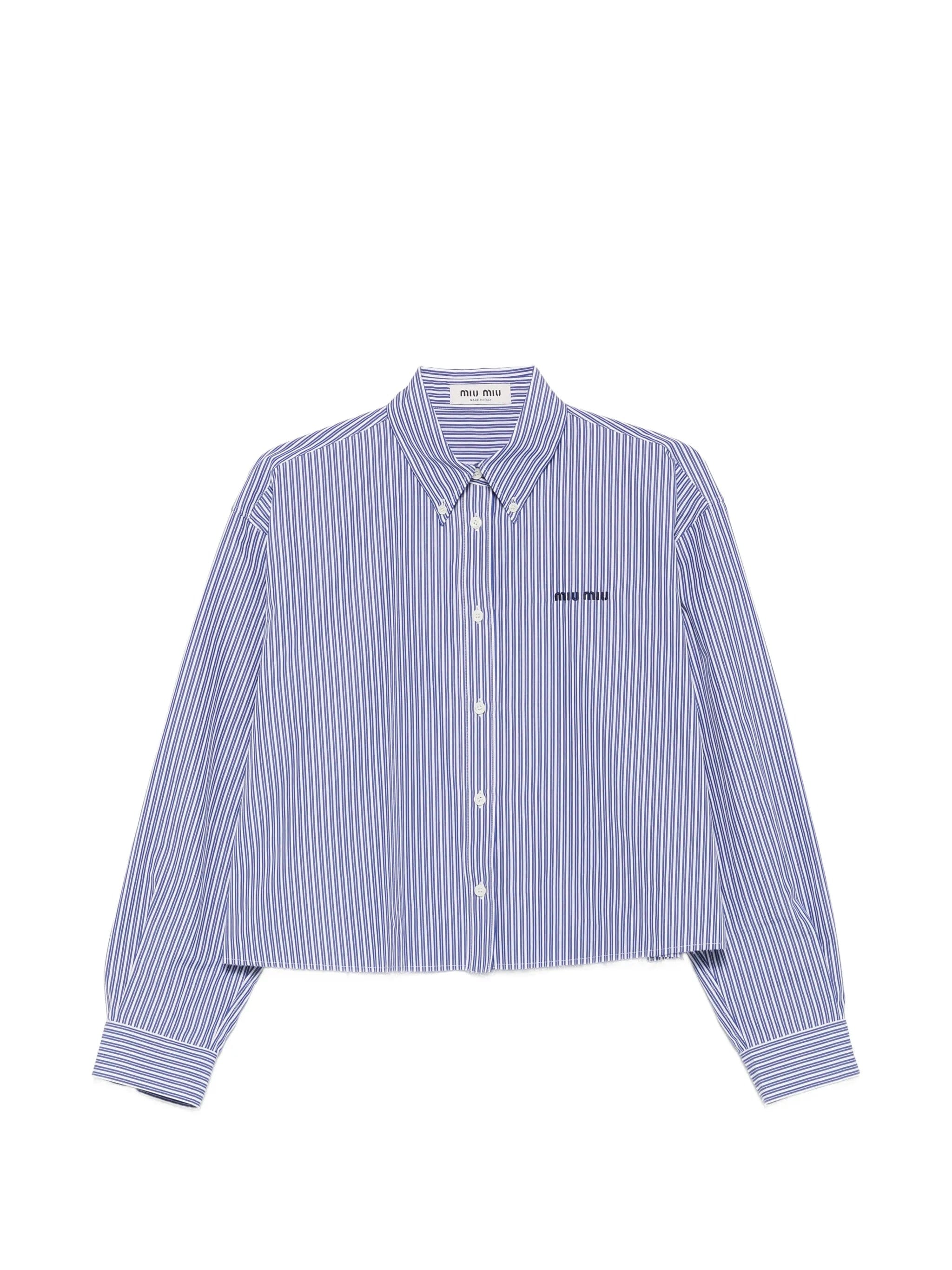 Miu Miu striped cropped shirt
