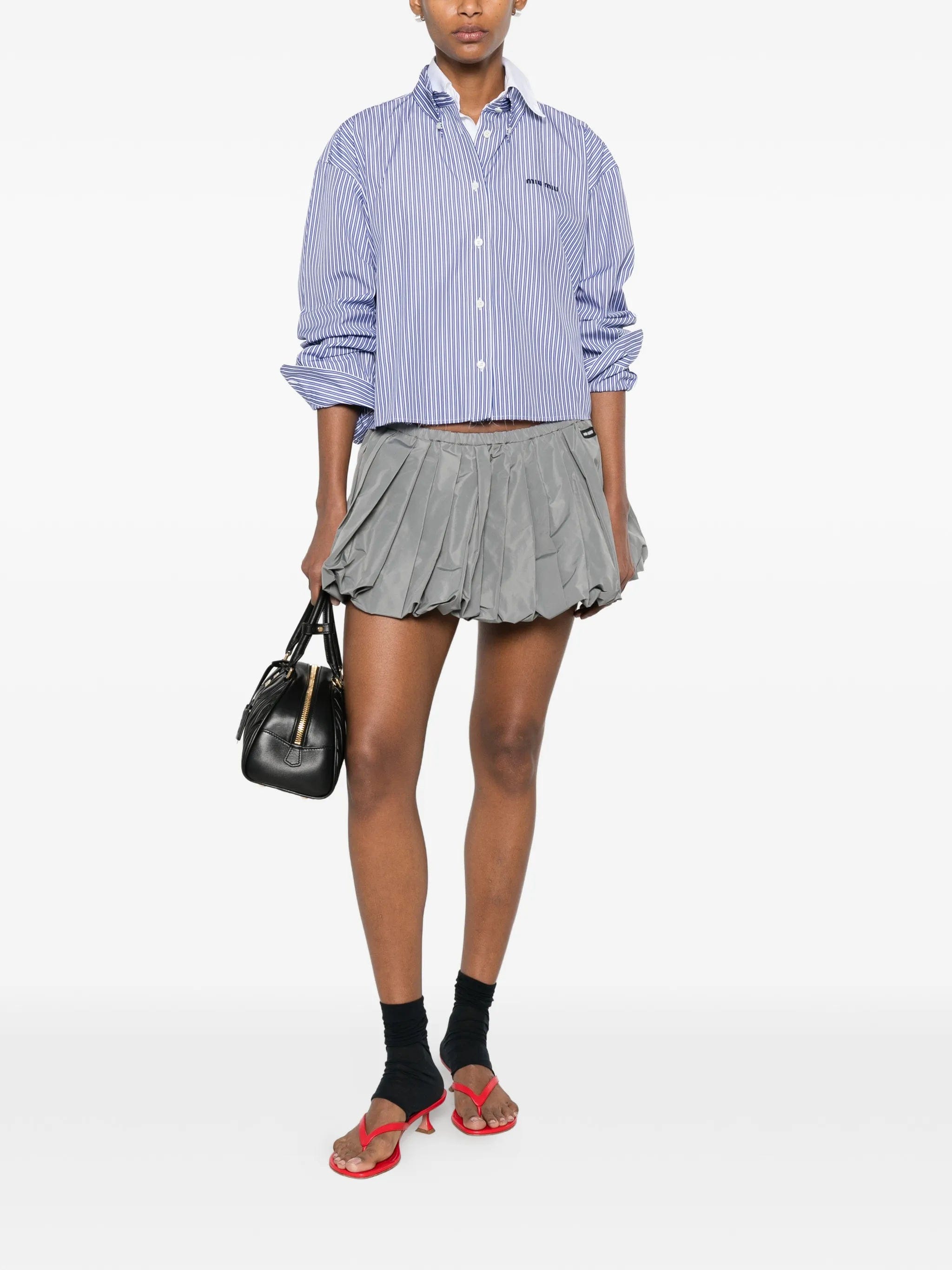 Miu Miu striped cropped shirt