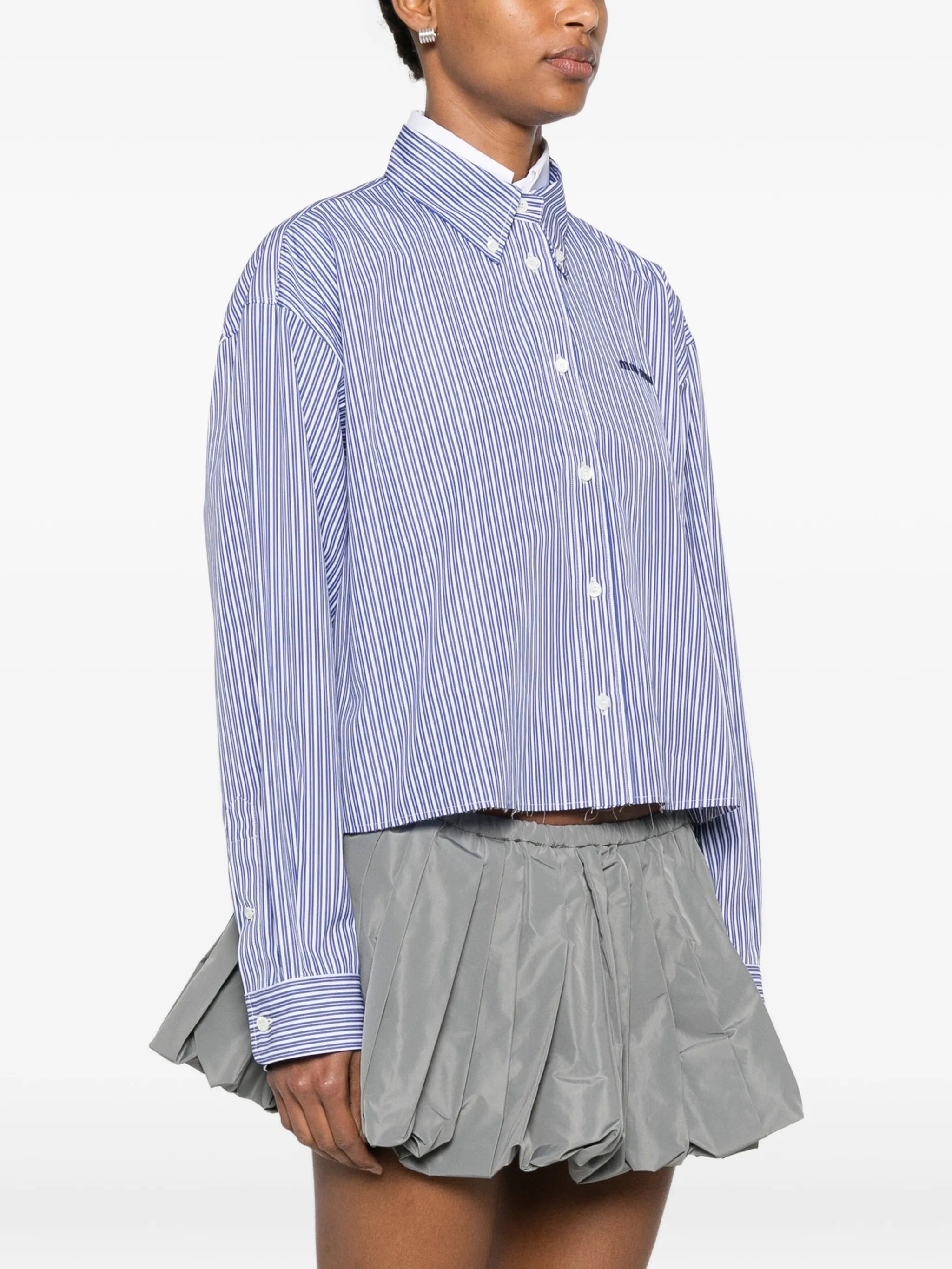 Miu Miu striped cropped shirt