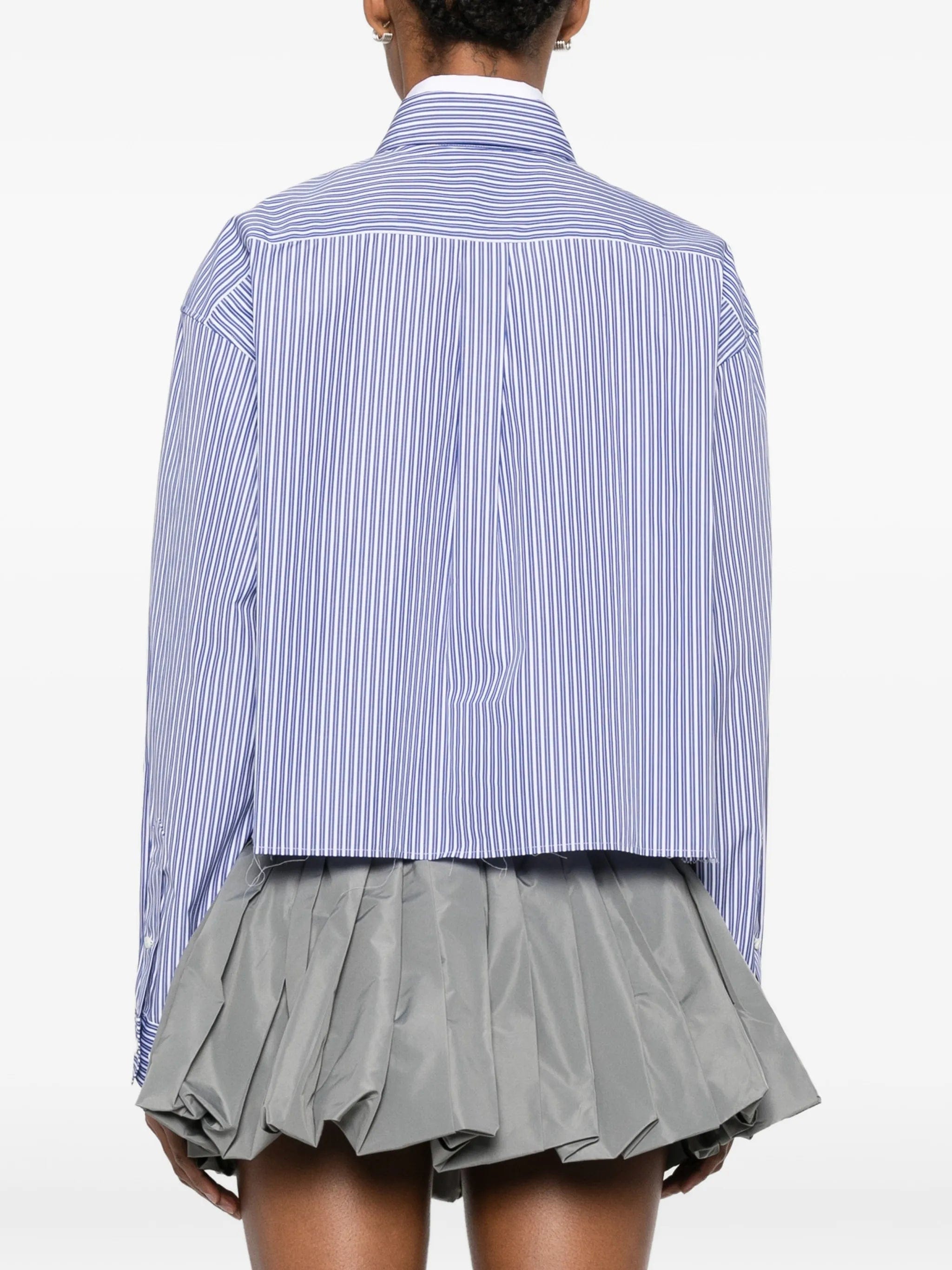 Miu Miu striped cropped shirt