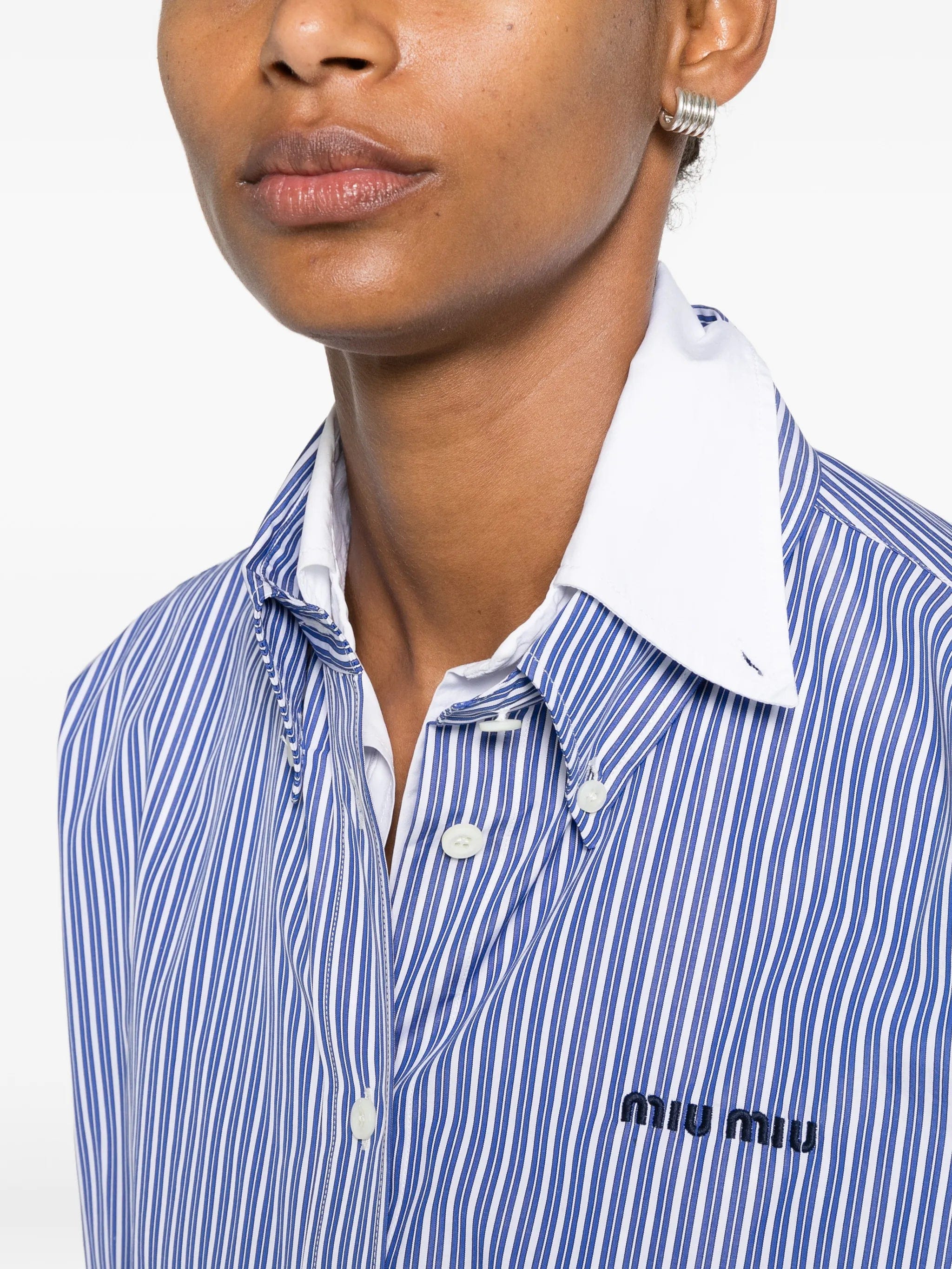 Miu Miu striped cropped shirt