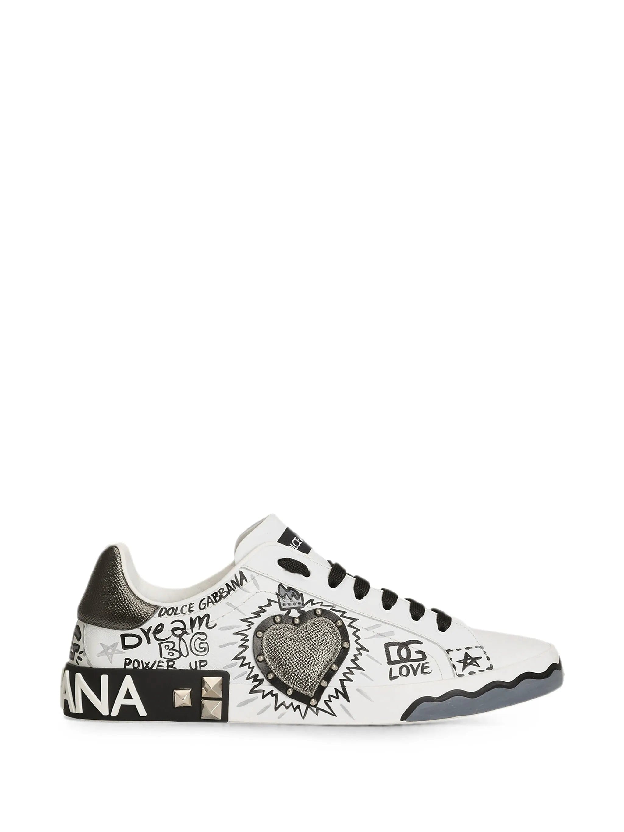 Dolce & Gabbana Portofino embellished heart - patch low - top sneakers
