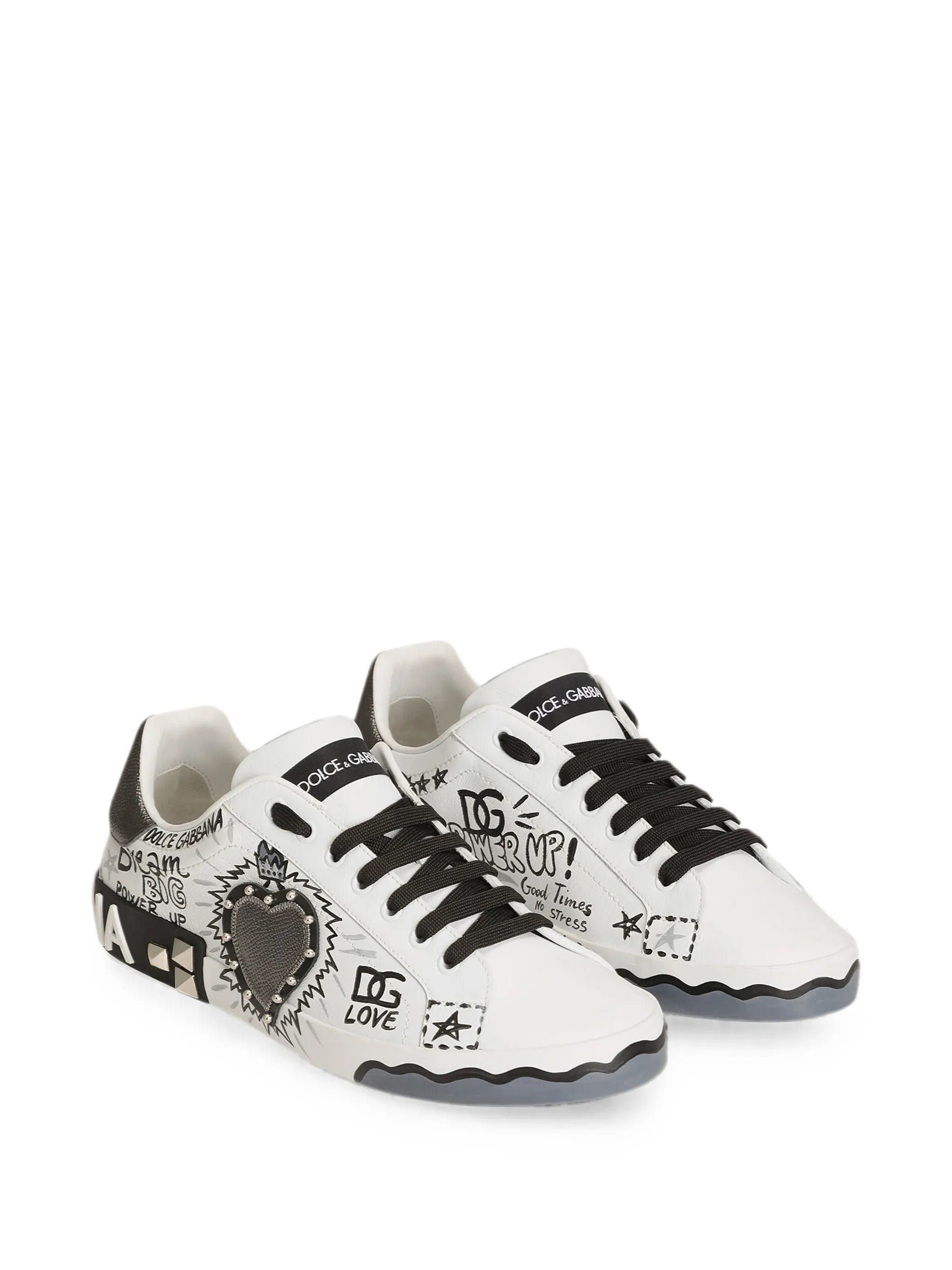 Dolce & Gabbana Portofino embellished heart - patch low - top sneakers