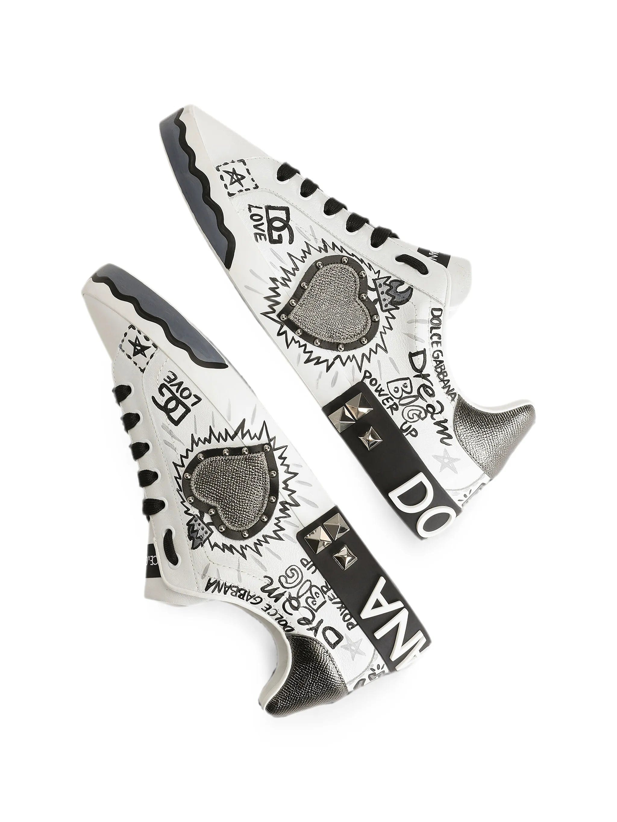 Dolce & Gabbana Portofino embellished heart - patch low - top sneakers