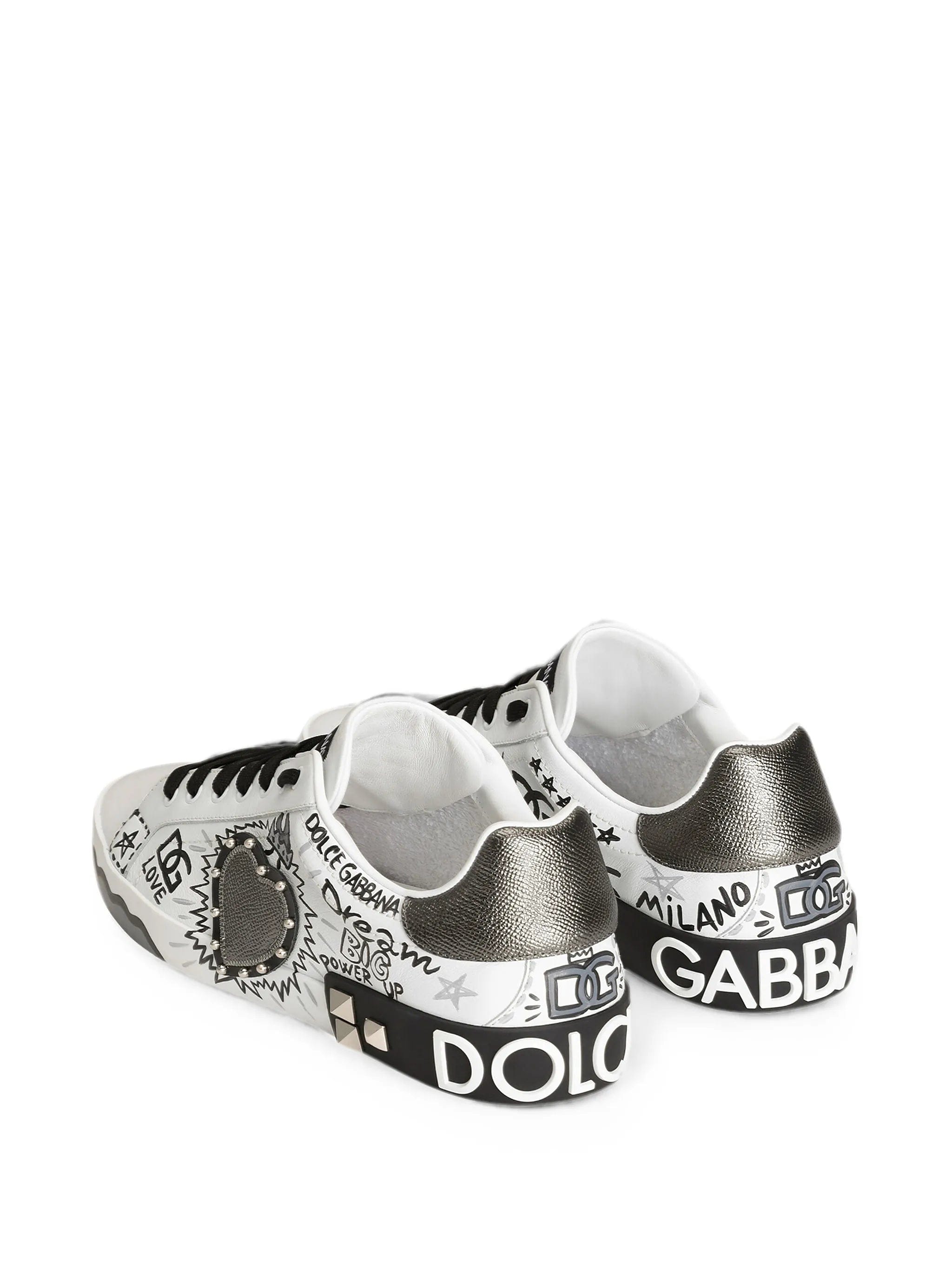 Dolce & Gabbana Portofino embellished heart - patch low - top sneakers