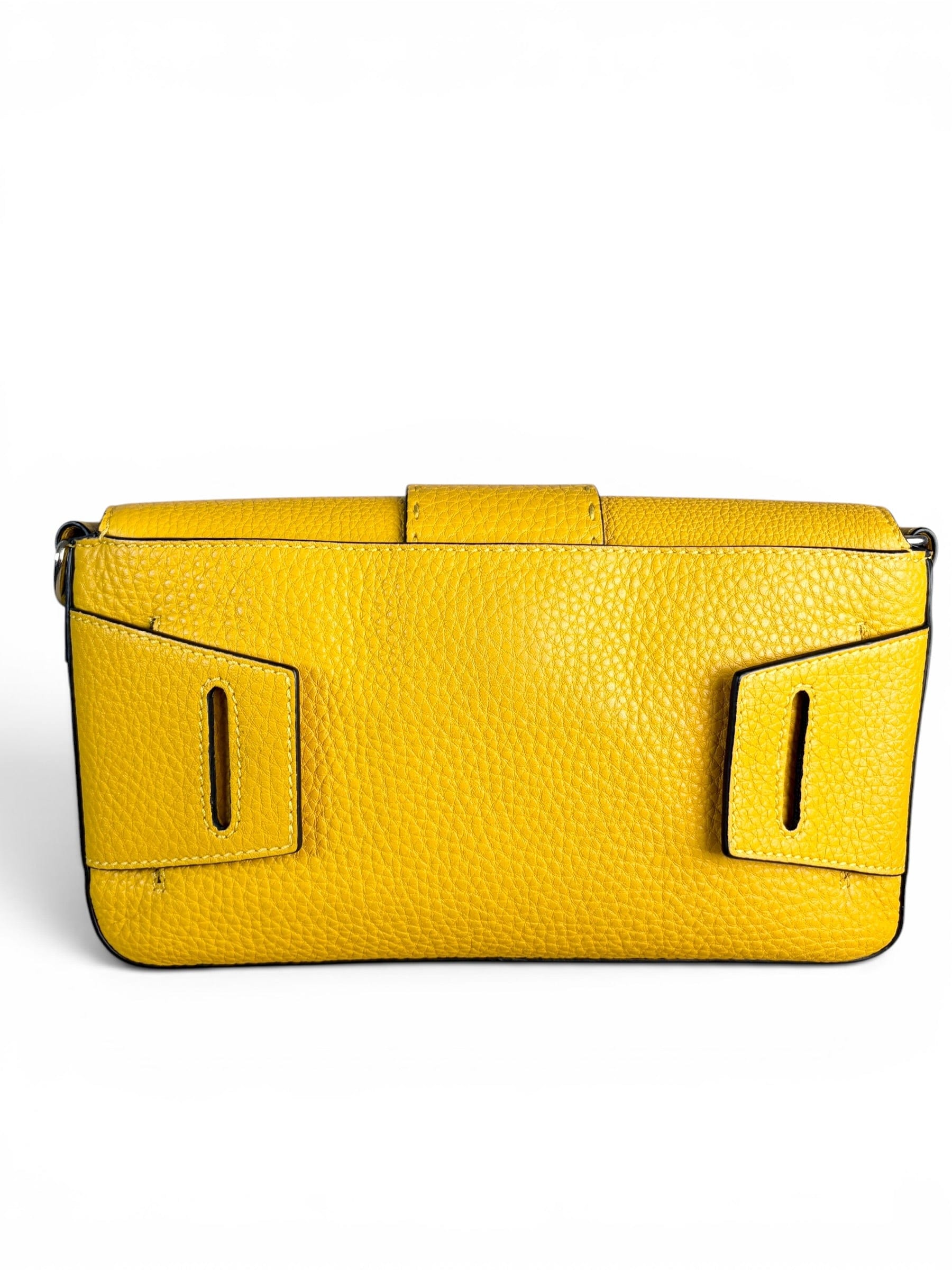 Fendi Yellow Selleria Leather Belt Baguette