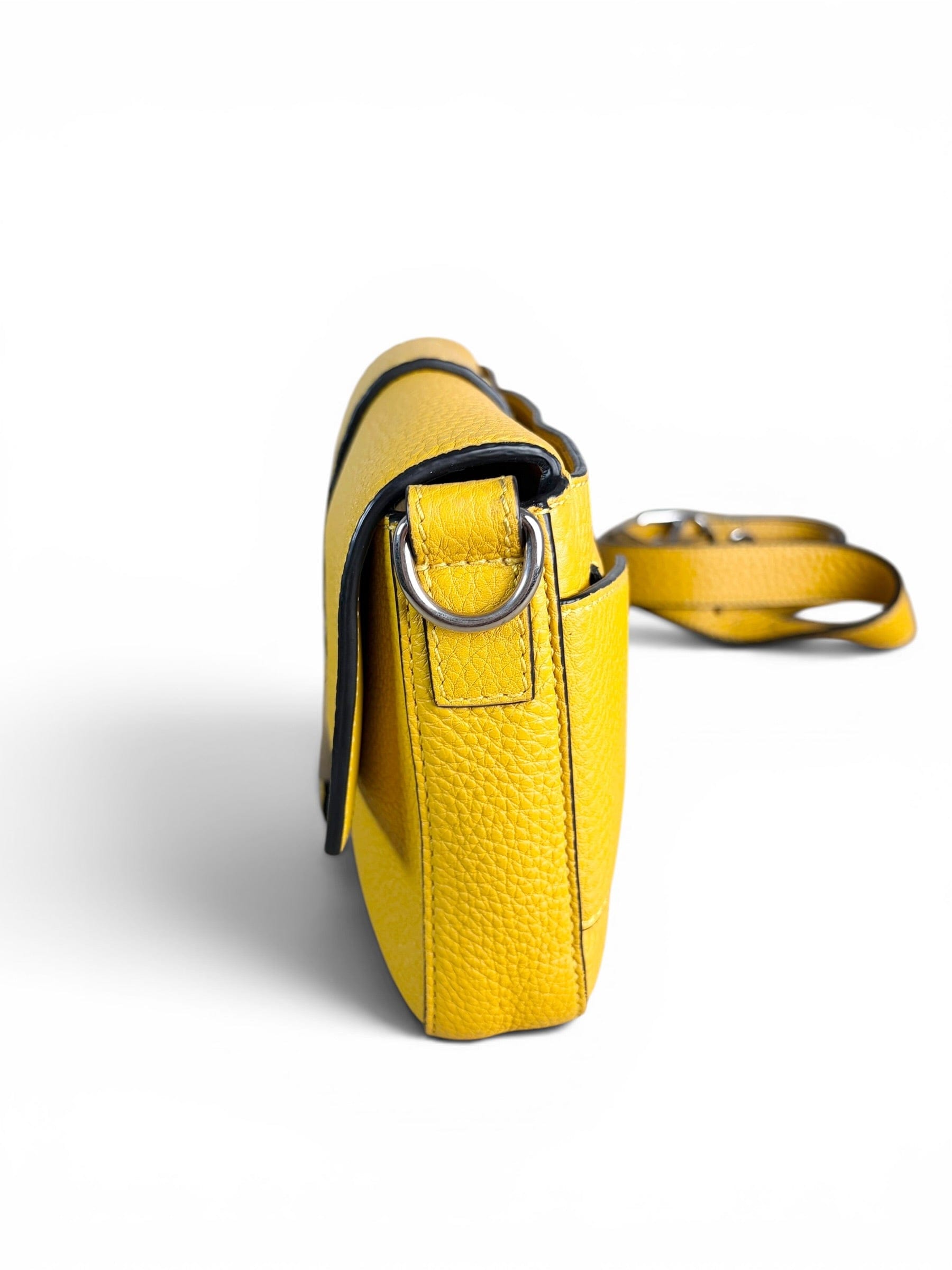 Fendi Yellow Selleria Leather Belt Baguette