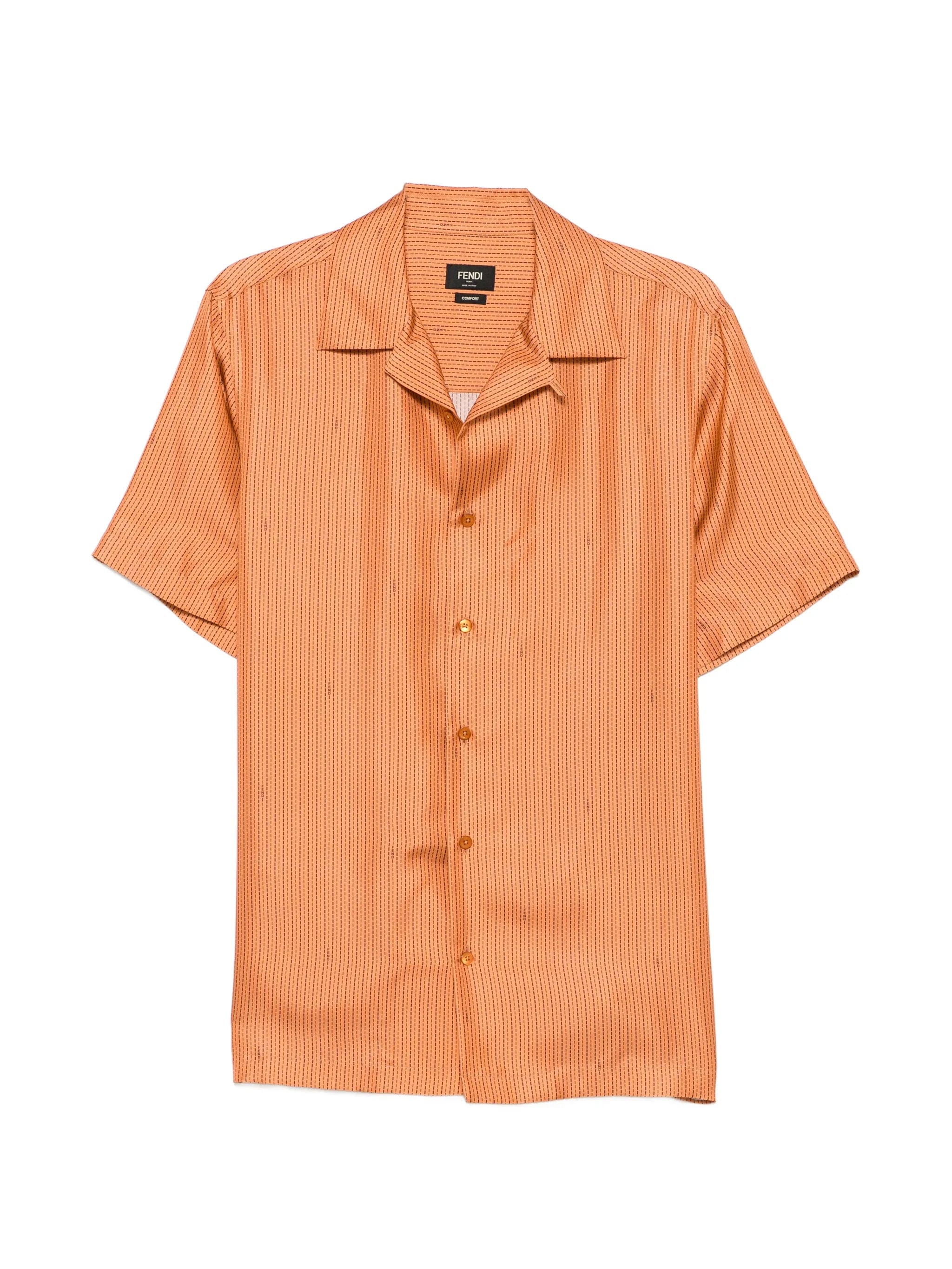 Fendi logo - stripe silk shirt